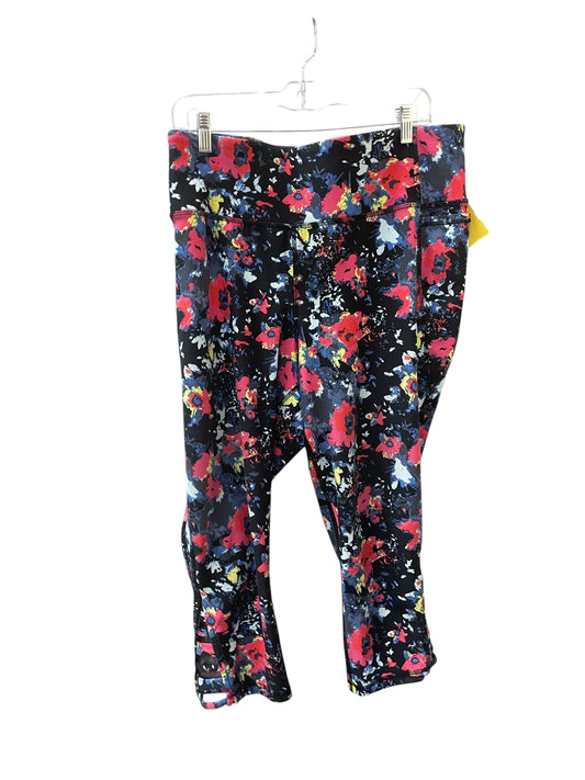 Athletic Capris By Livi Active In Floral Print, Size:2X