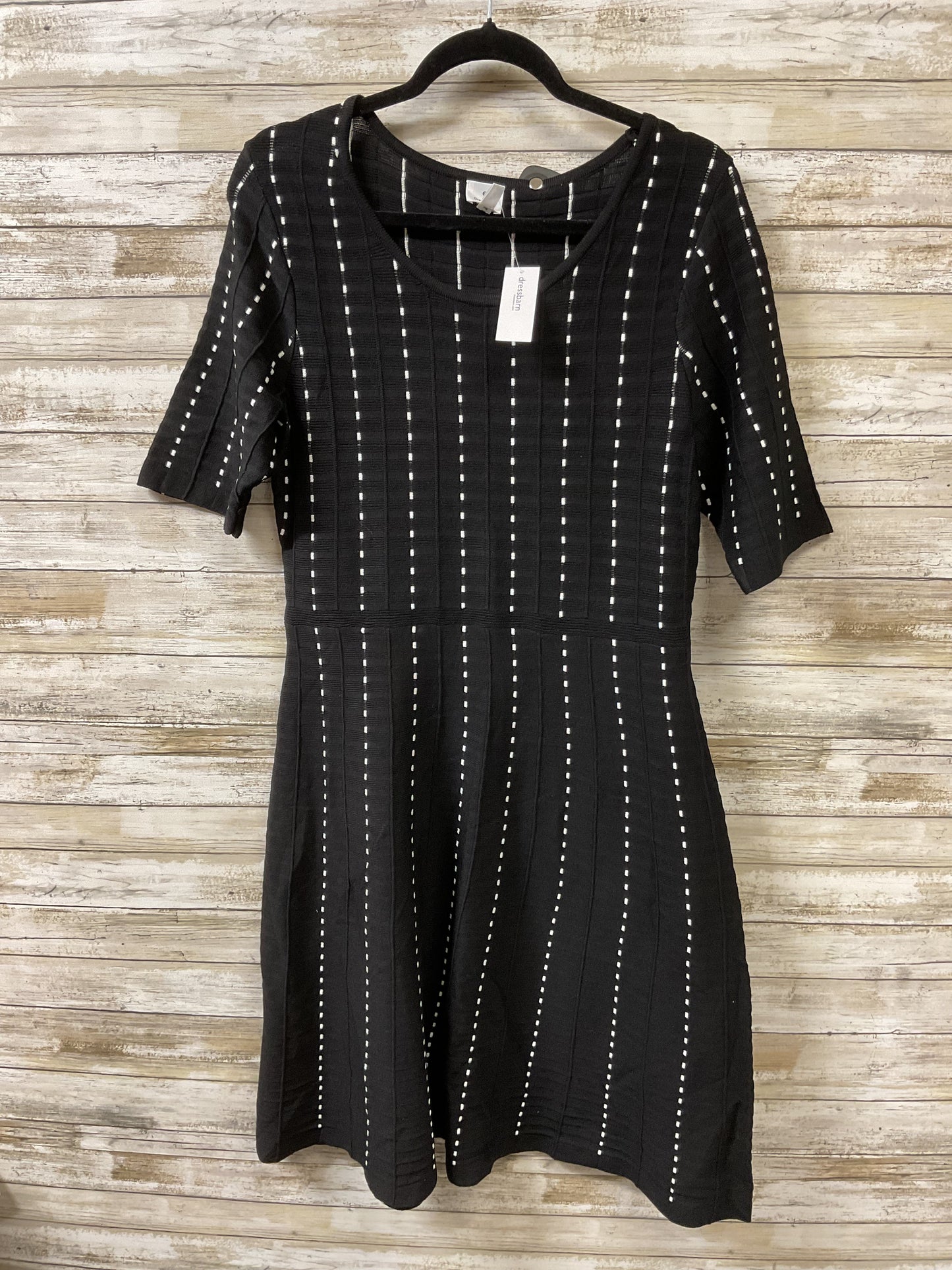 Dress Casual Midi By Dressbarn In Black & White, Size:L