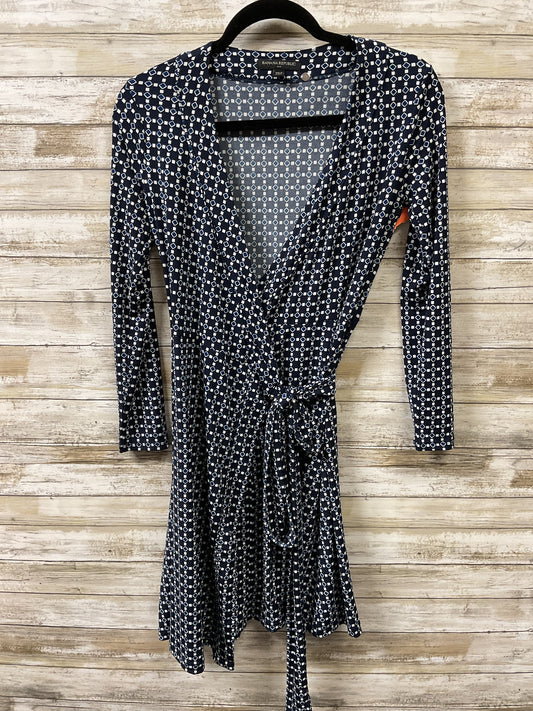 Dress Casual Midi By Banana Republic In Blue & White, Size:Xsp