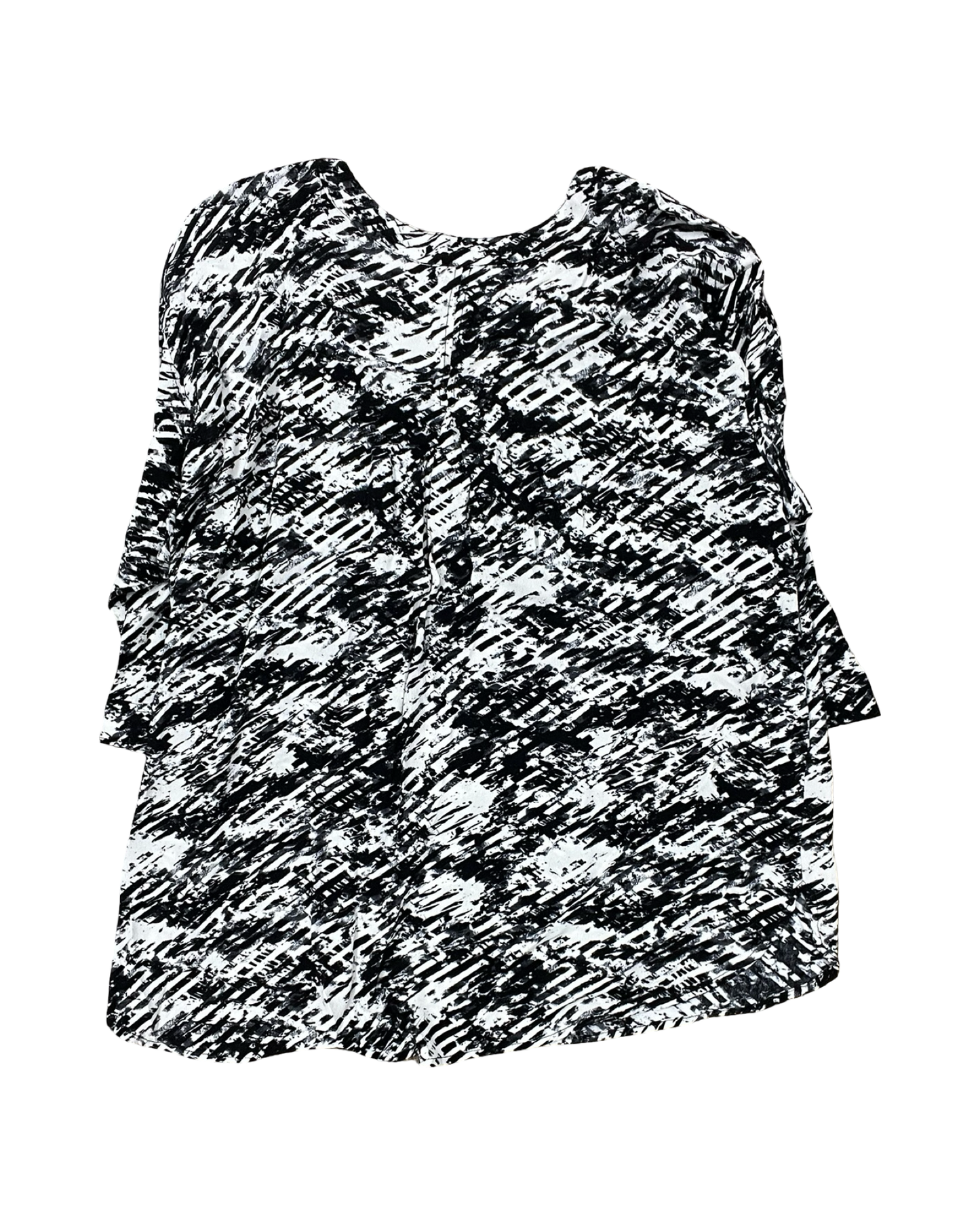 Blouse 3/4 Sleeve By Rose And Olive In Black & White, Size:1X