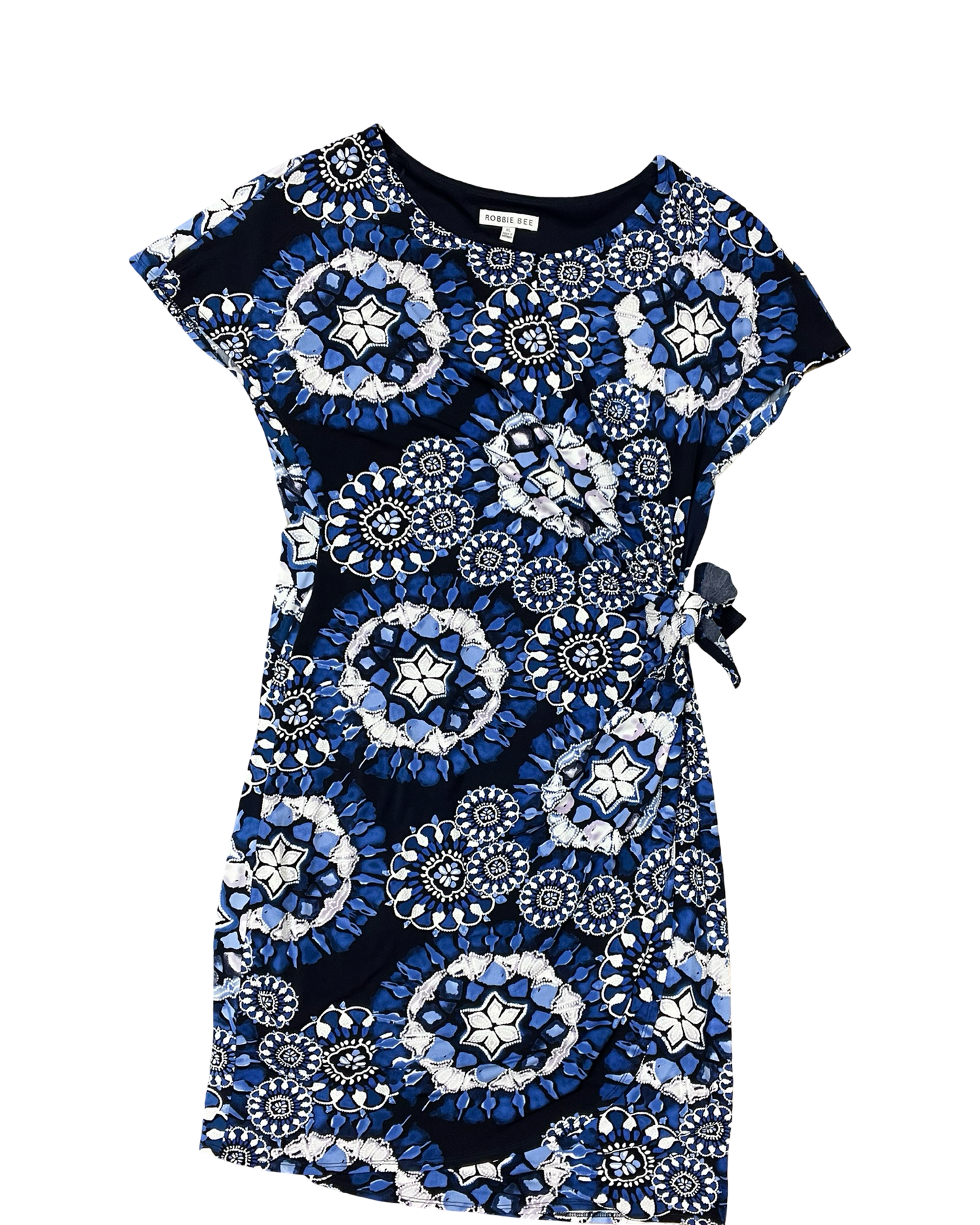 Dress Work By Robbie Bee In Blue, Size:Xl