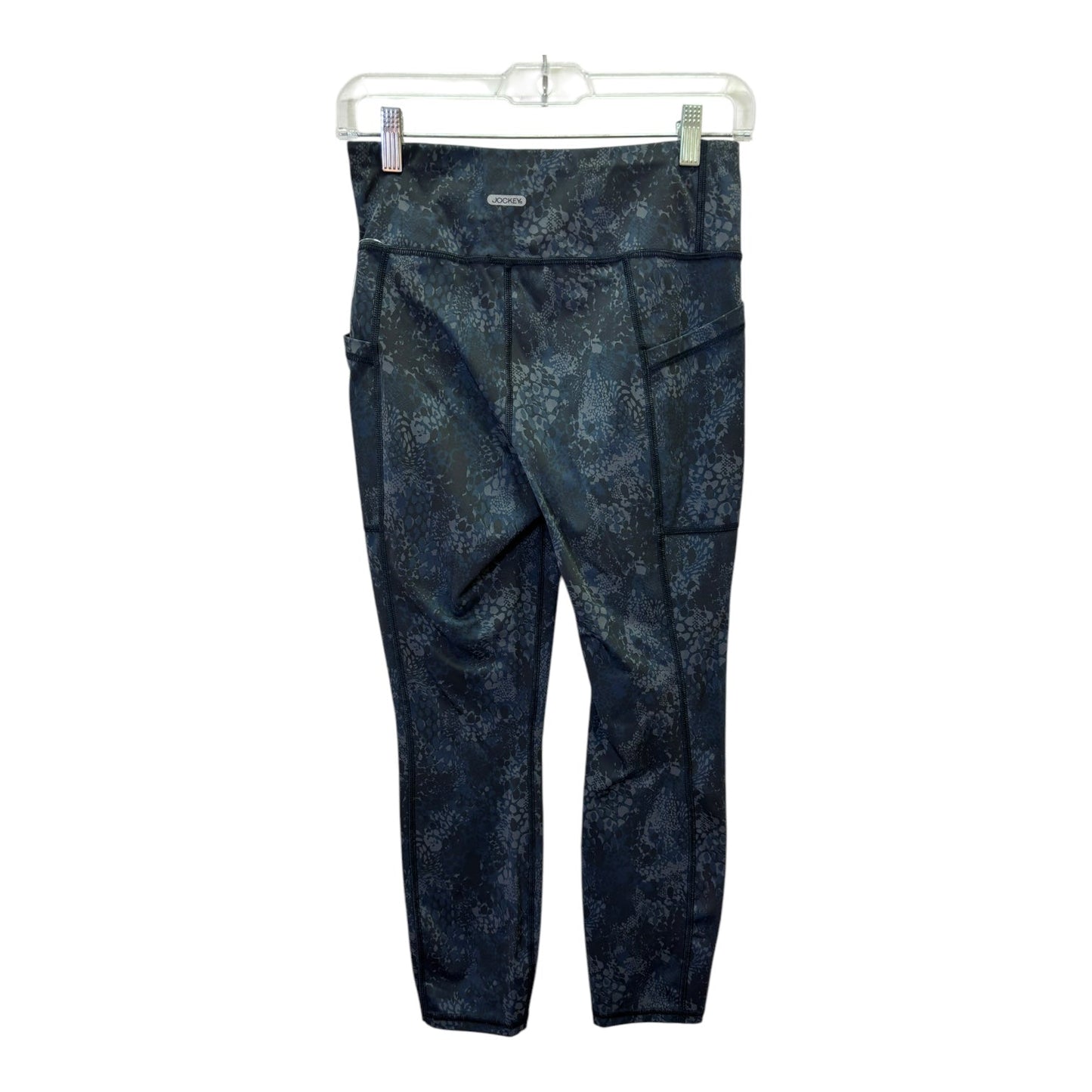 Athletic Leggings By Jockey In Black & Blue, Size:L