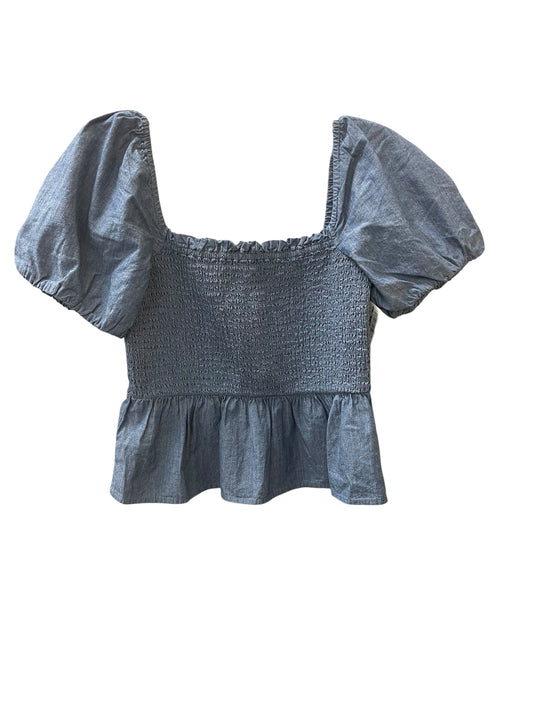 Top Ss By J. Crew In Blue Denim, Size:M
