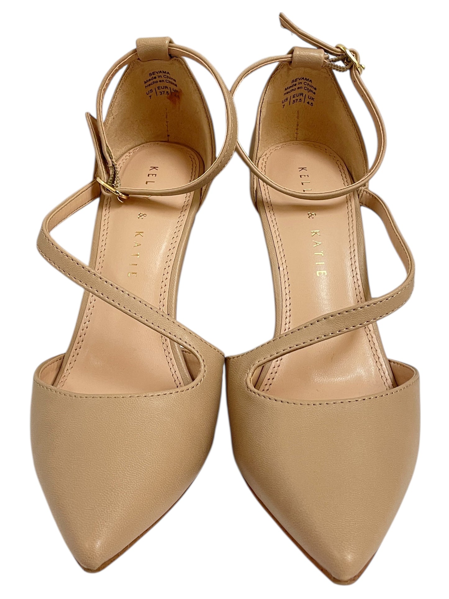 Sandals Heels Stiletto By Kelly And Katie In Tan, Size:7