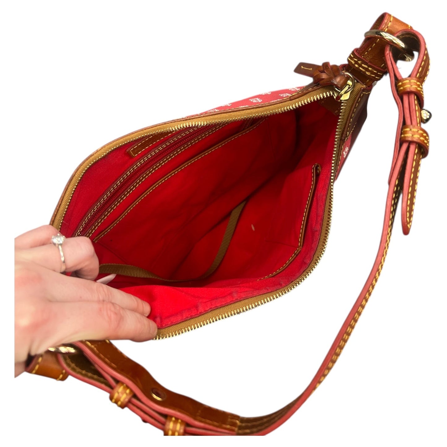 Handbag Designer By Dooney And Bourke In Red, Size:Large