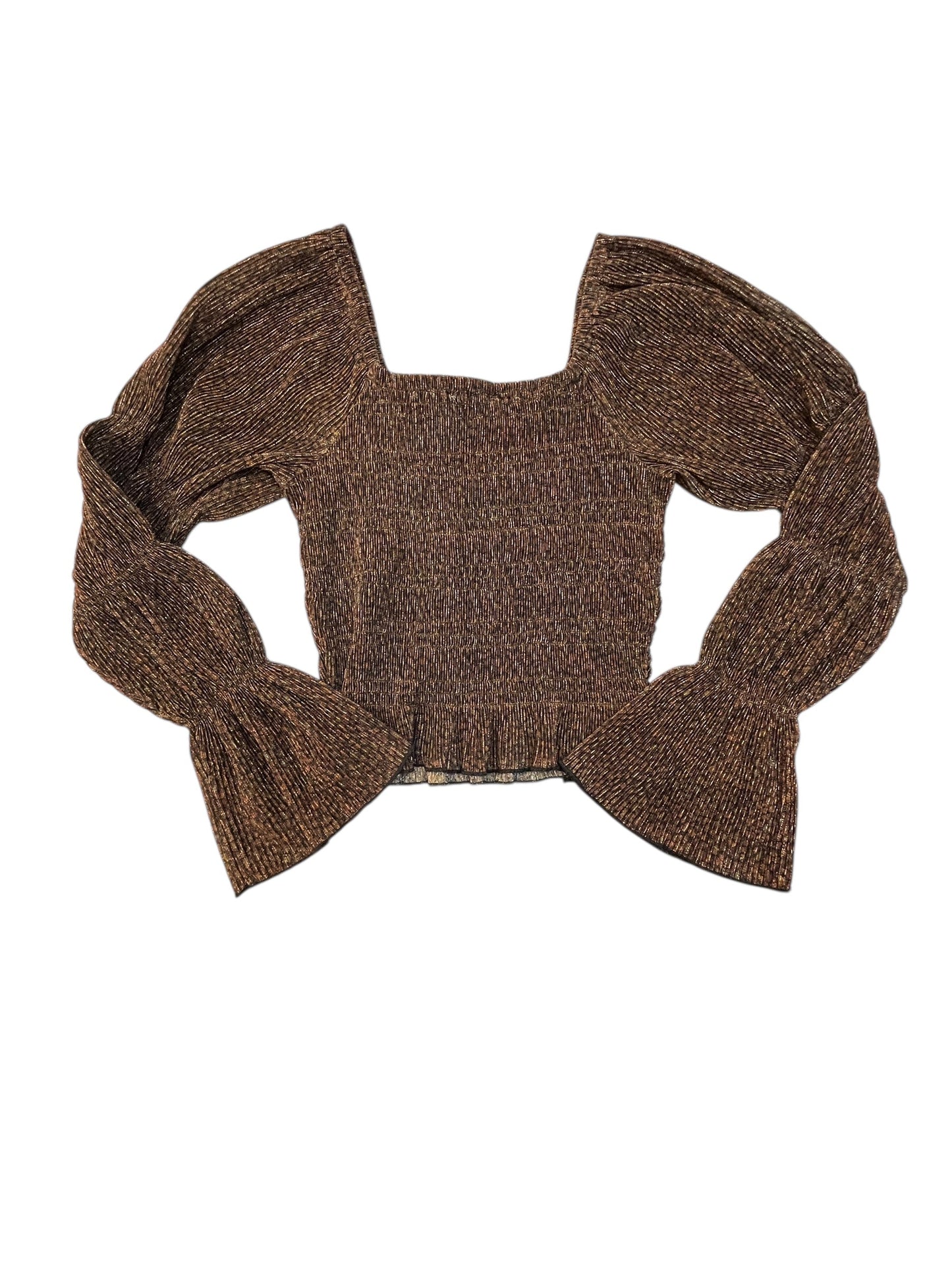 Blouse Ls By Anthropologie In Brown, Size:S