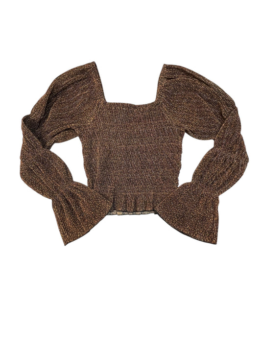 Blouse Ls By Anthropologie In Brown, Size:S