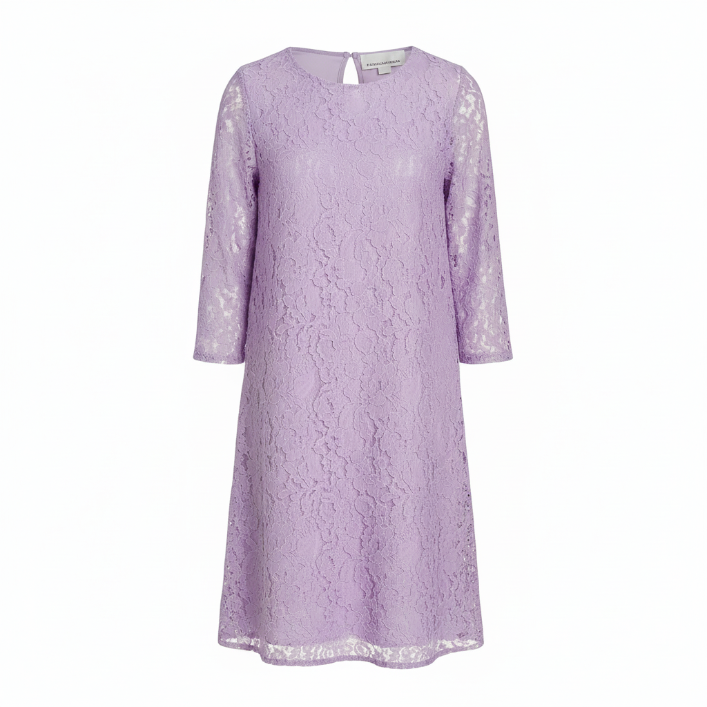 Flora Lace Knit Swing Dress By Caroline Rose In Iced Orchid, Size: XL