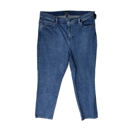 Jeans Skinny By Eileen Fisher In Blue Denim, Size:12