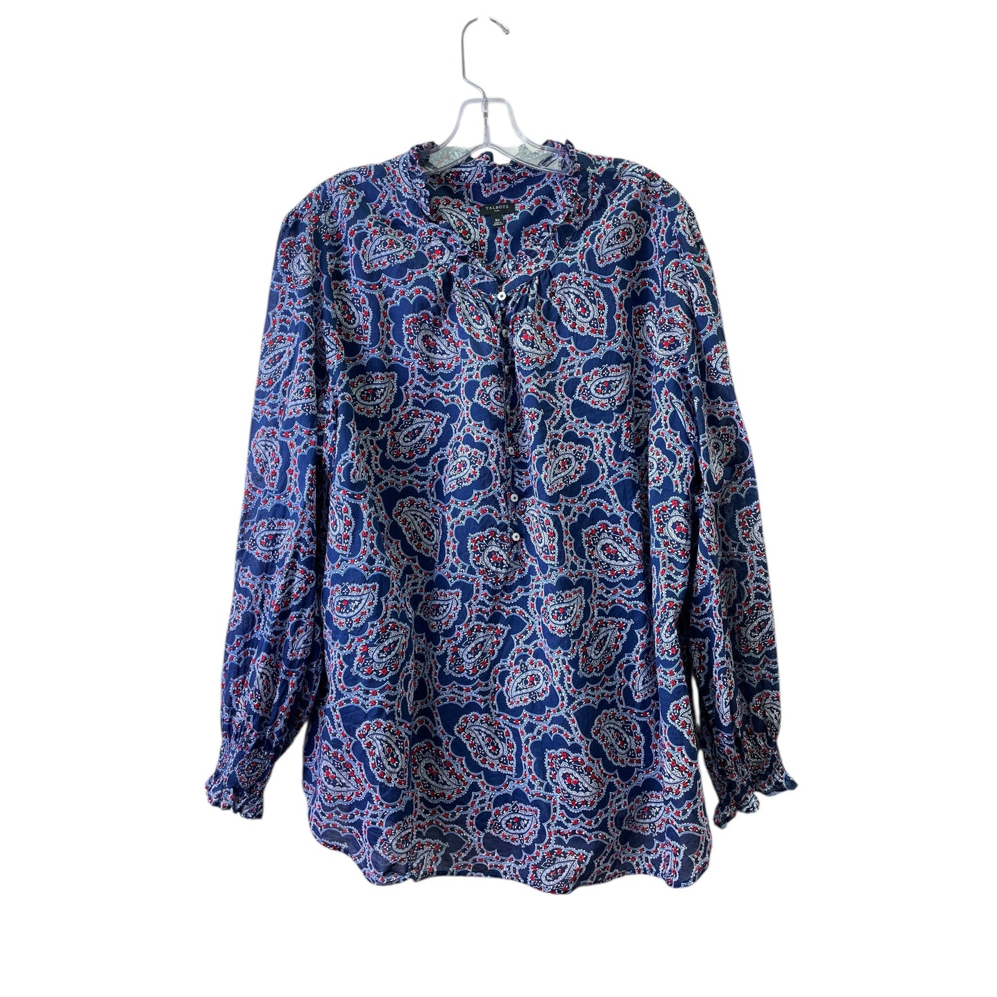 Top Ls By Talbots In Blue & Red, Size:3X