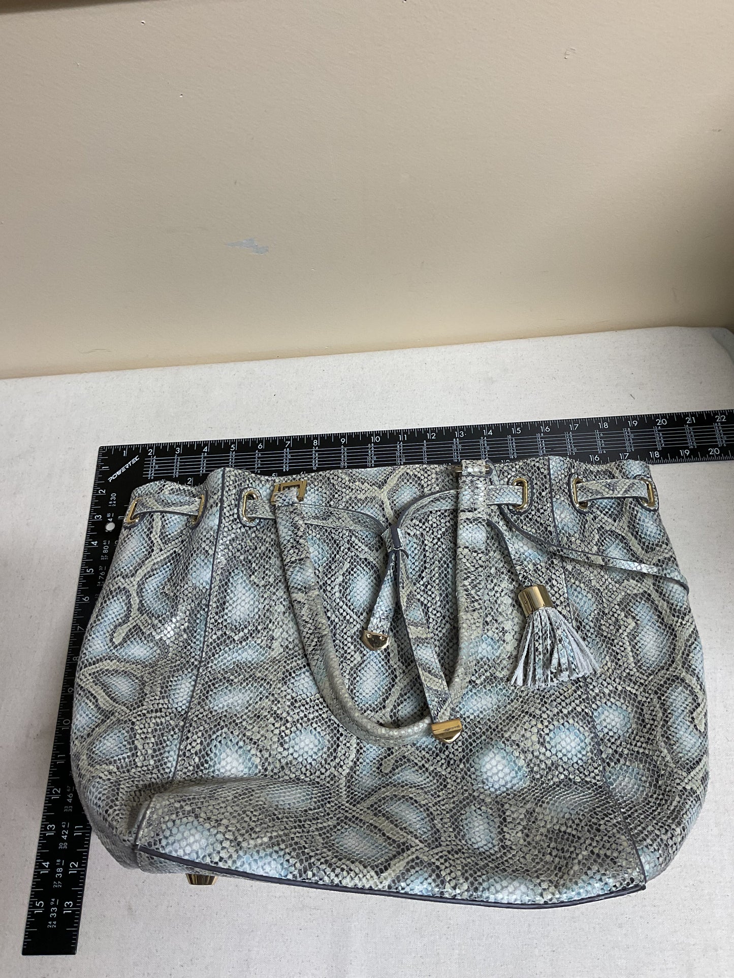 Tote Leather By Cma In Snakeskin Print, Size:Large