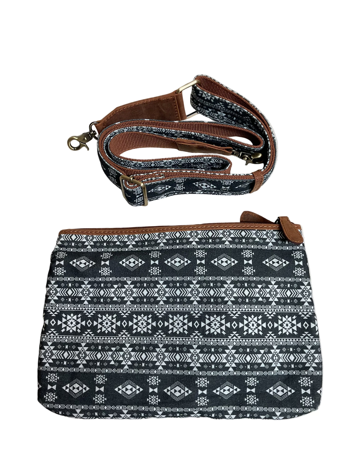 Crossbody By Myra In Black & White, Size:Medium
