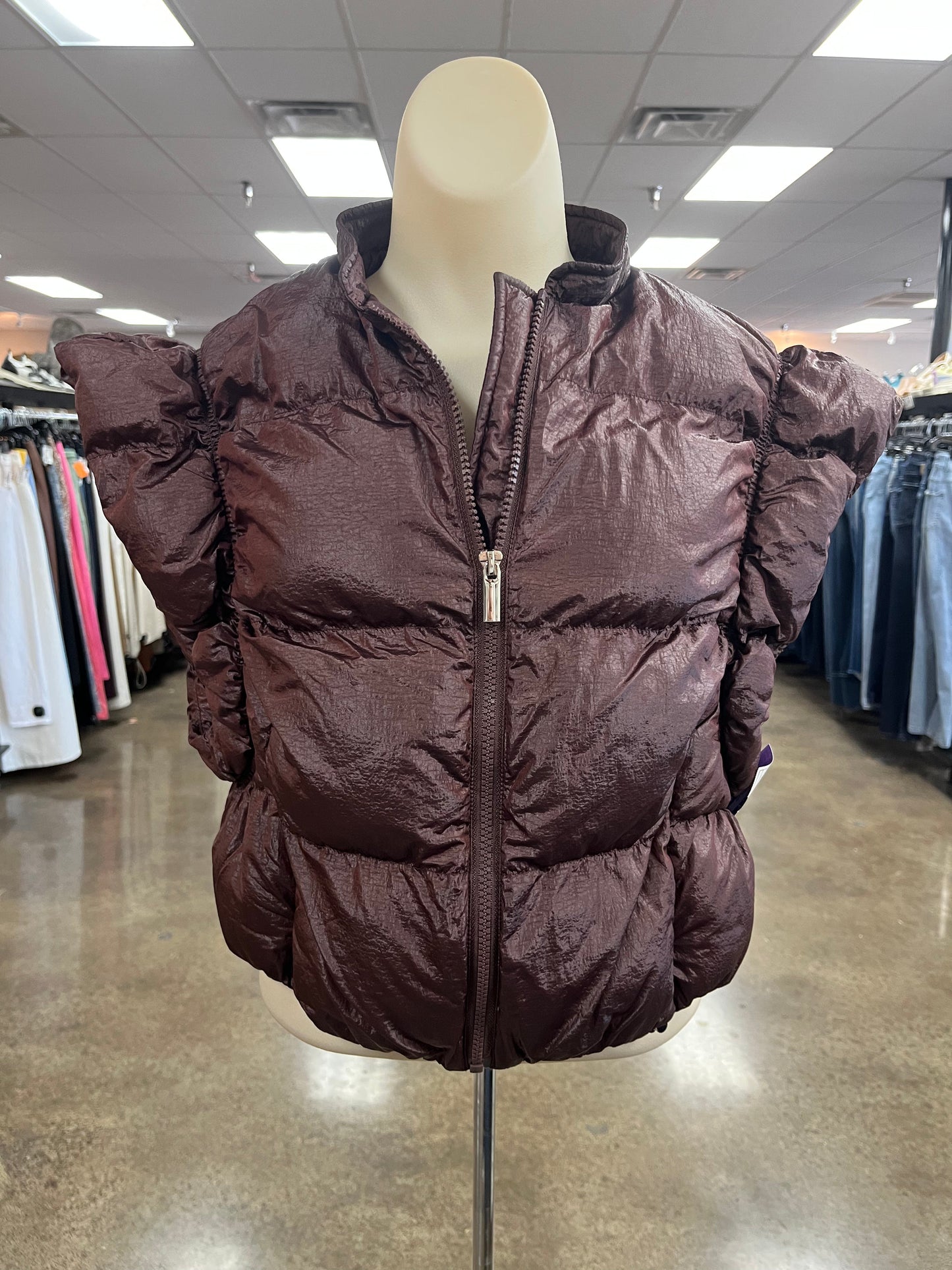 Vest Puffer & Quilted By Anna & Ava In Brown, Size:S