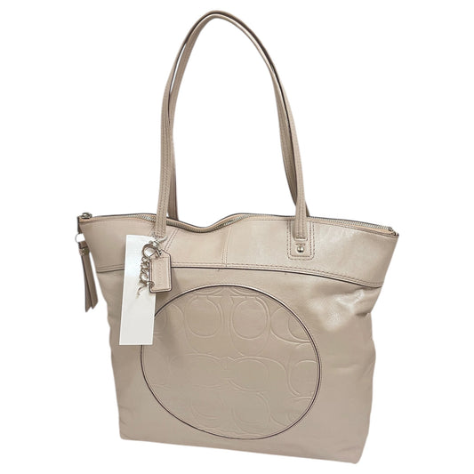 Tote Designer By Coach In Taupe, Size:Large