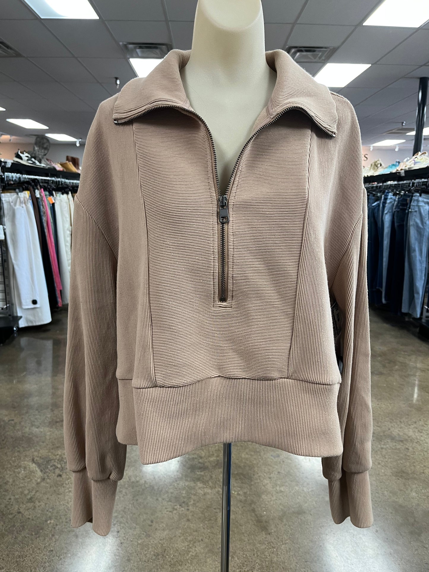 Athletic Jacket By Varley In Brown, Size:M