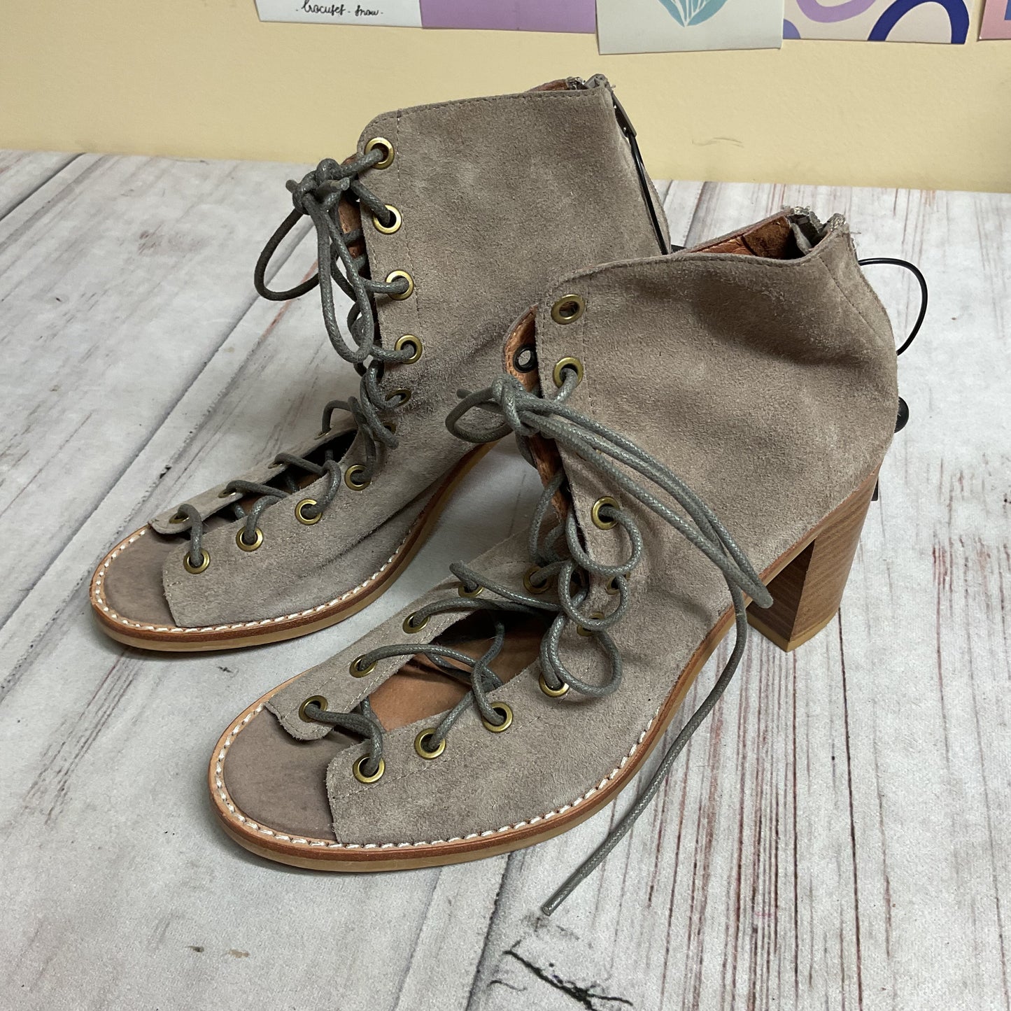 Shoes Heels Block By Jeffrey Campbell In Taupe, Size:8.5