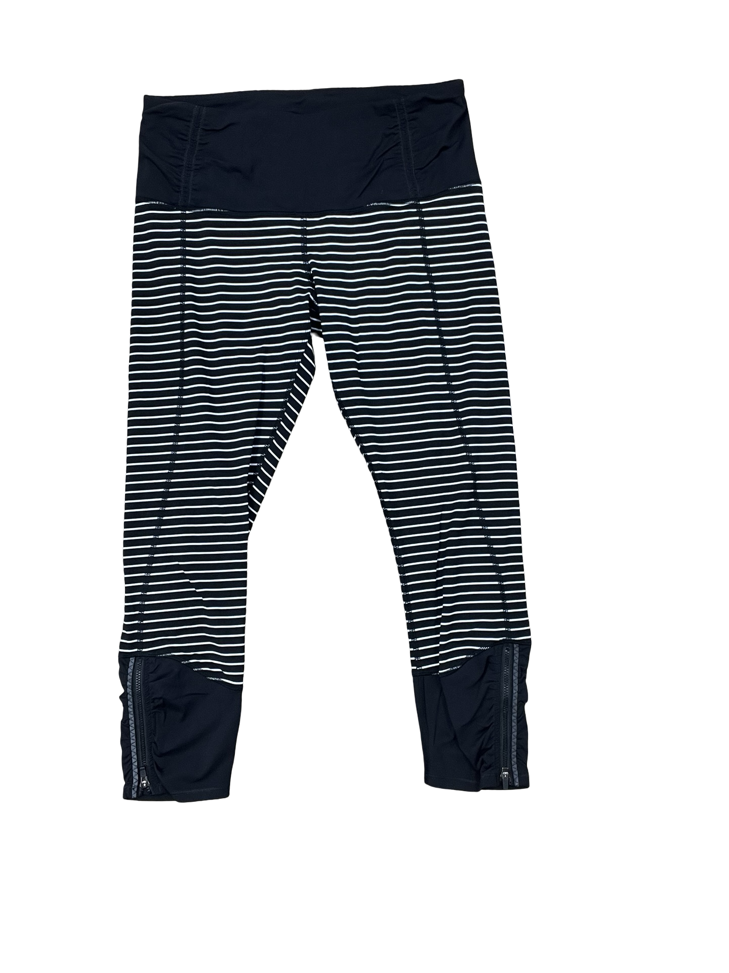 Athletic Leggings Capris By Lululemon In Black & White, Size:M
