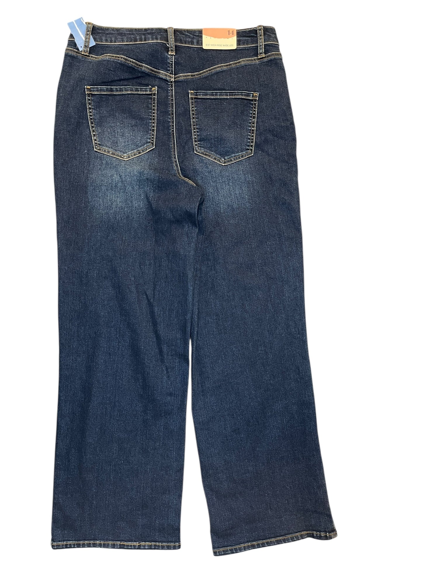 Jeans Wide Leg By Arula In Blue Denim, Size:14