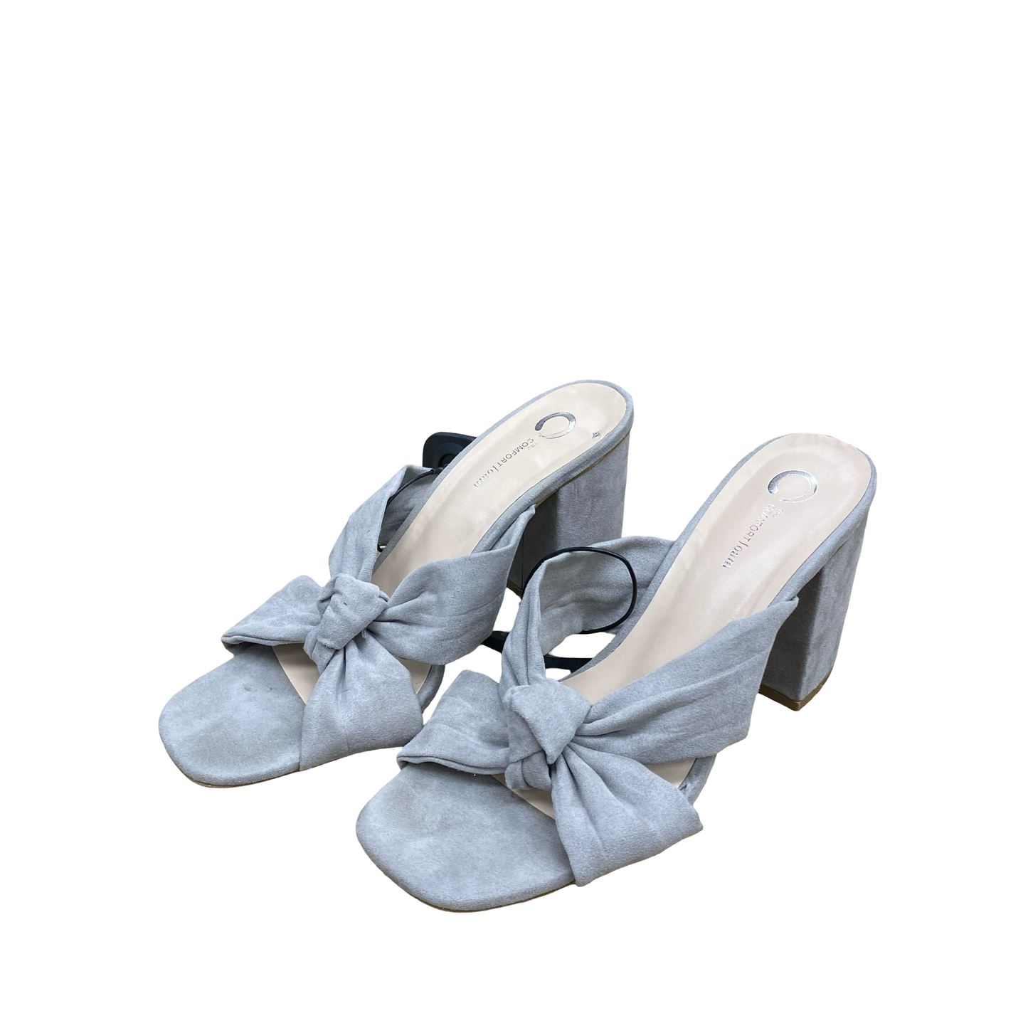Sandals Heels Block By Journee In Grey, Size:10