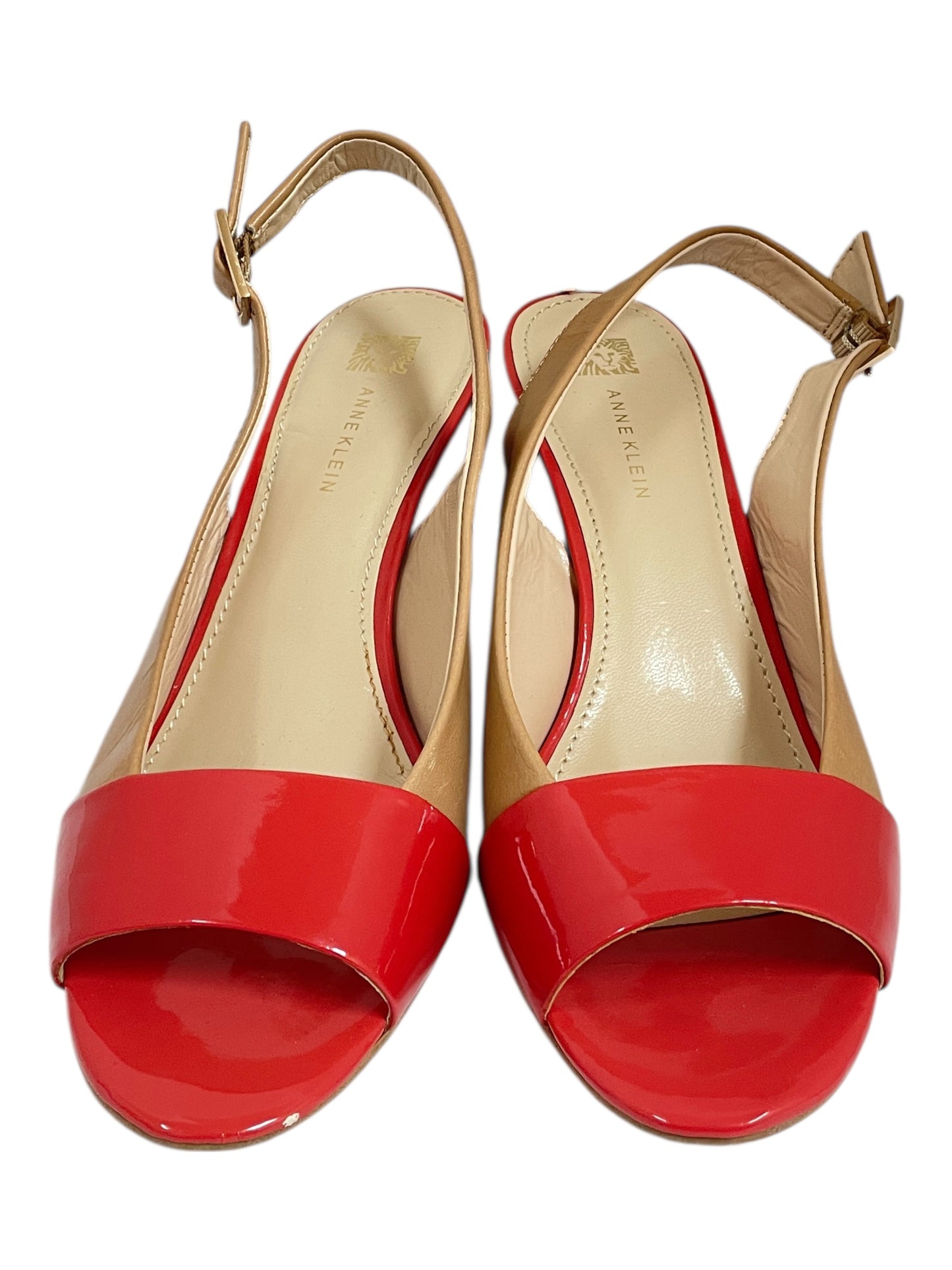Shoes Heels Block By Anne Klein In Pink & Tan, Size:9