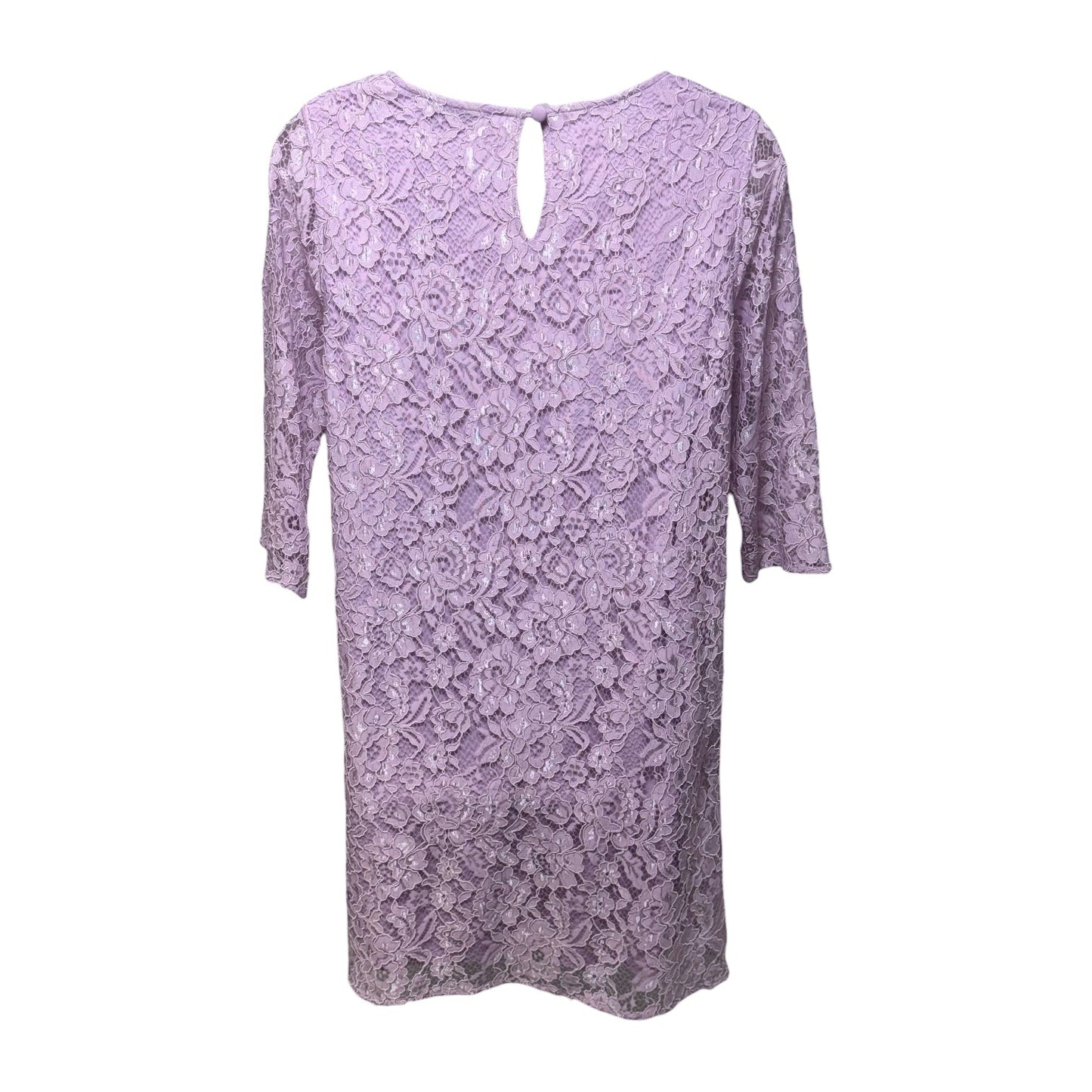 Flora Lace Knit Swing Dress By Caroline Rose In Iced Orchid, Size: XL