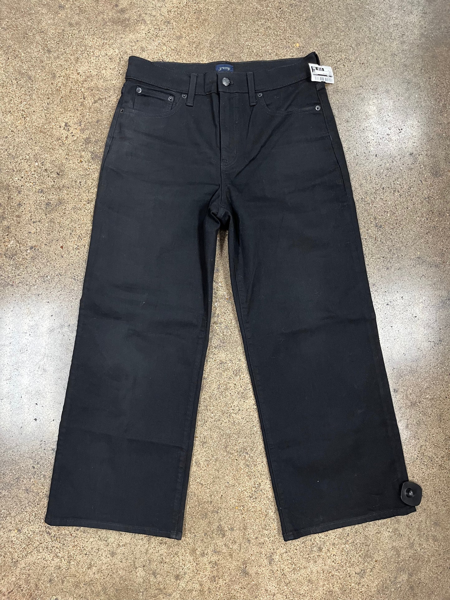 Jeans Wide Leg By J. Crew In Black, Size:8