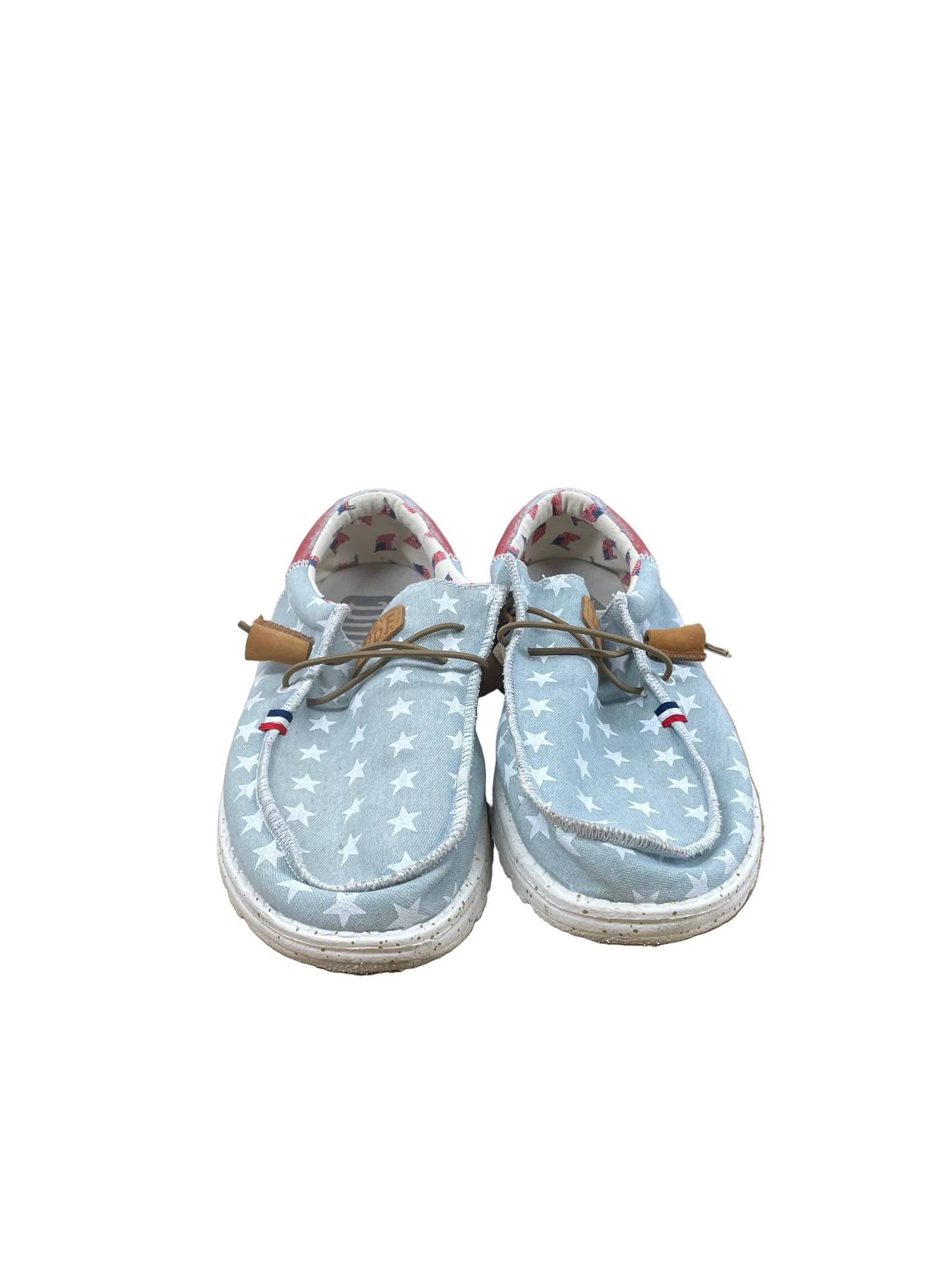 Shoes Flats By Hey Dude In Grey & White, Size:11