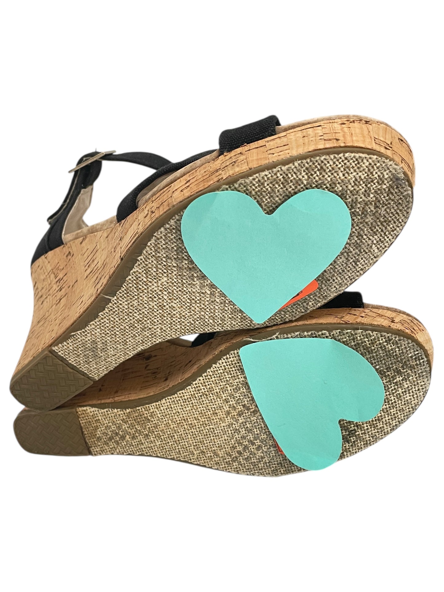 Sandals Heels Wedge By Toms In Black, Size:8.5