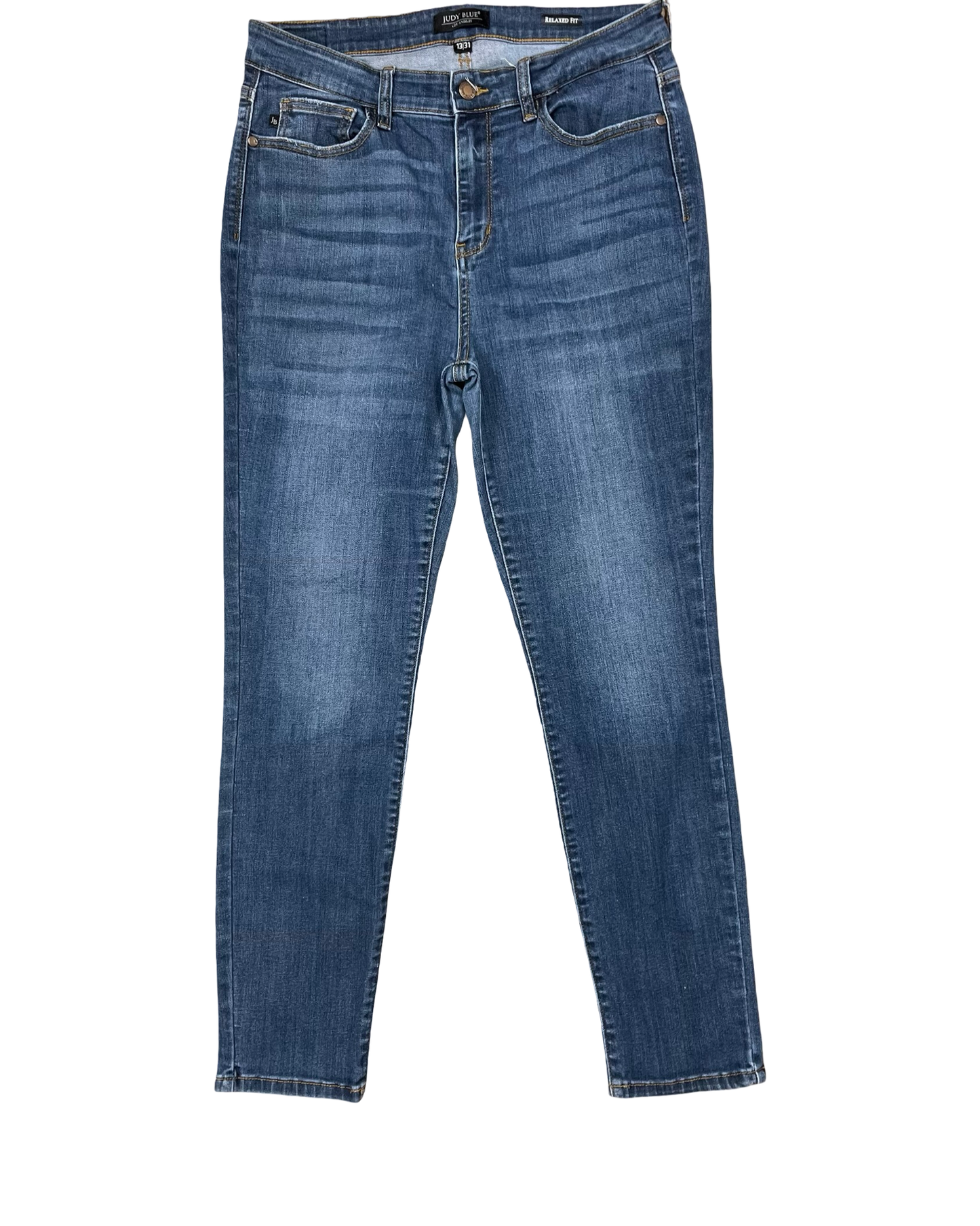 Jeans Straight By Judy Blue In Blue Denim, Size:12