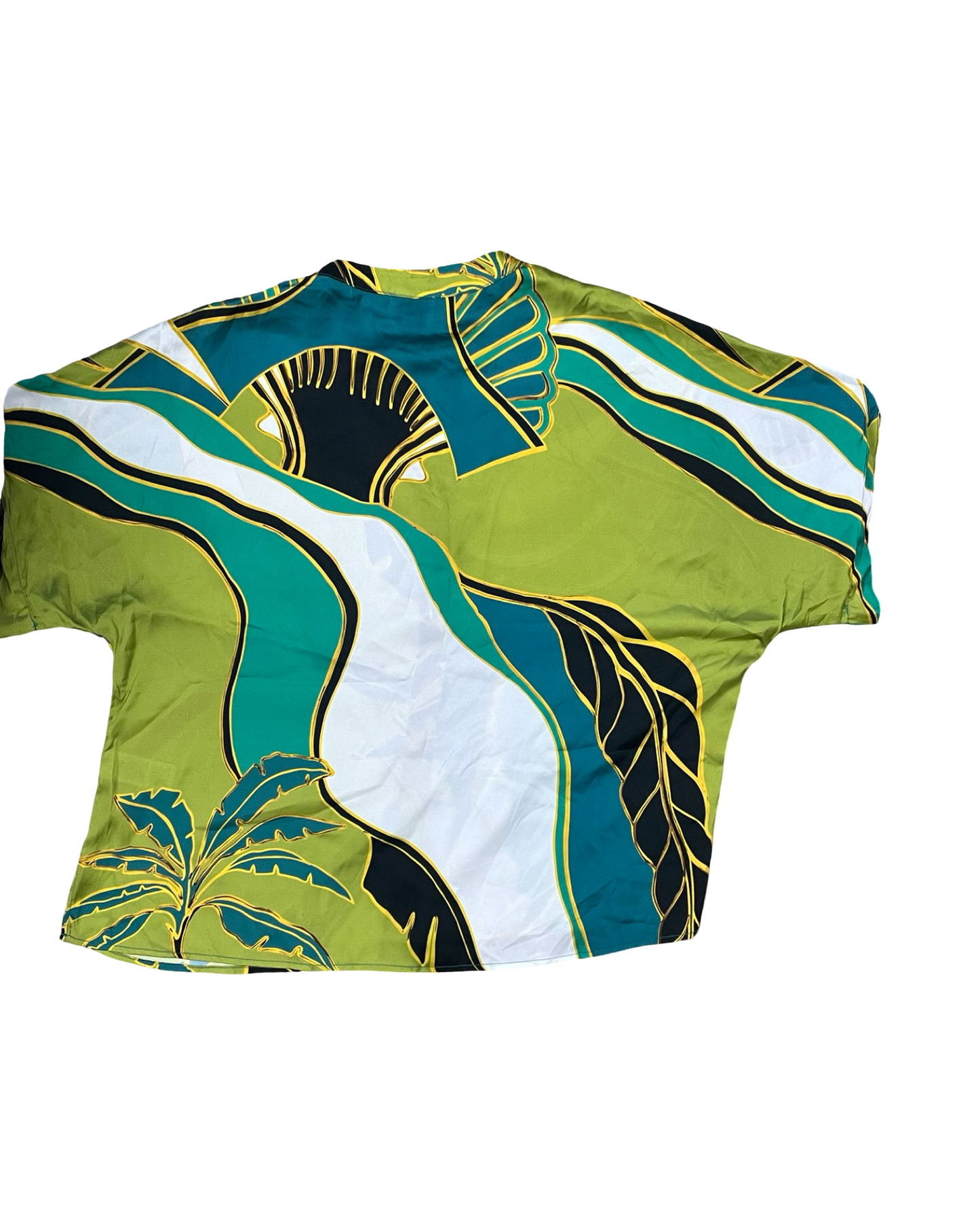 Blouse Ss By Elie Tahari In Cream & Green, Size:M