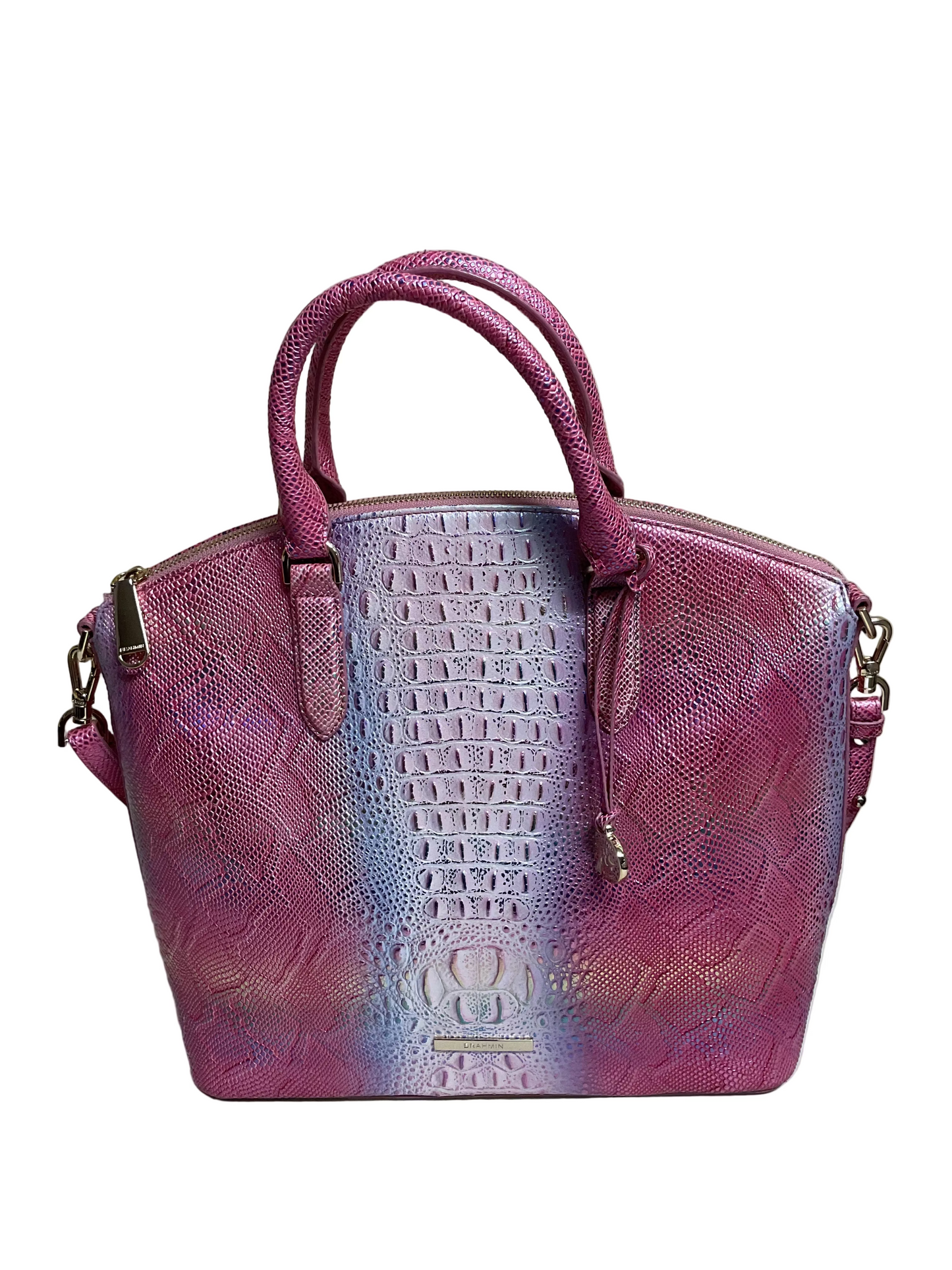 Handbag Designer By Brahmin In Pink & Purple, Size:Large