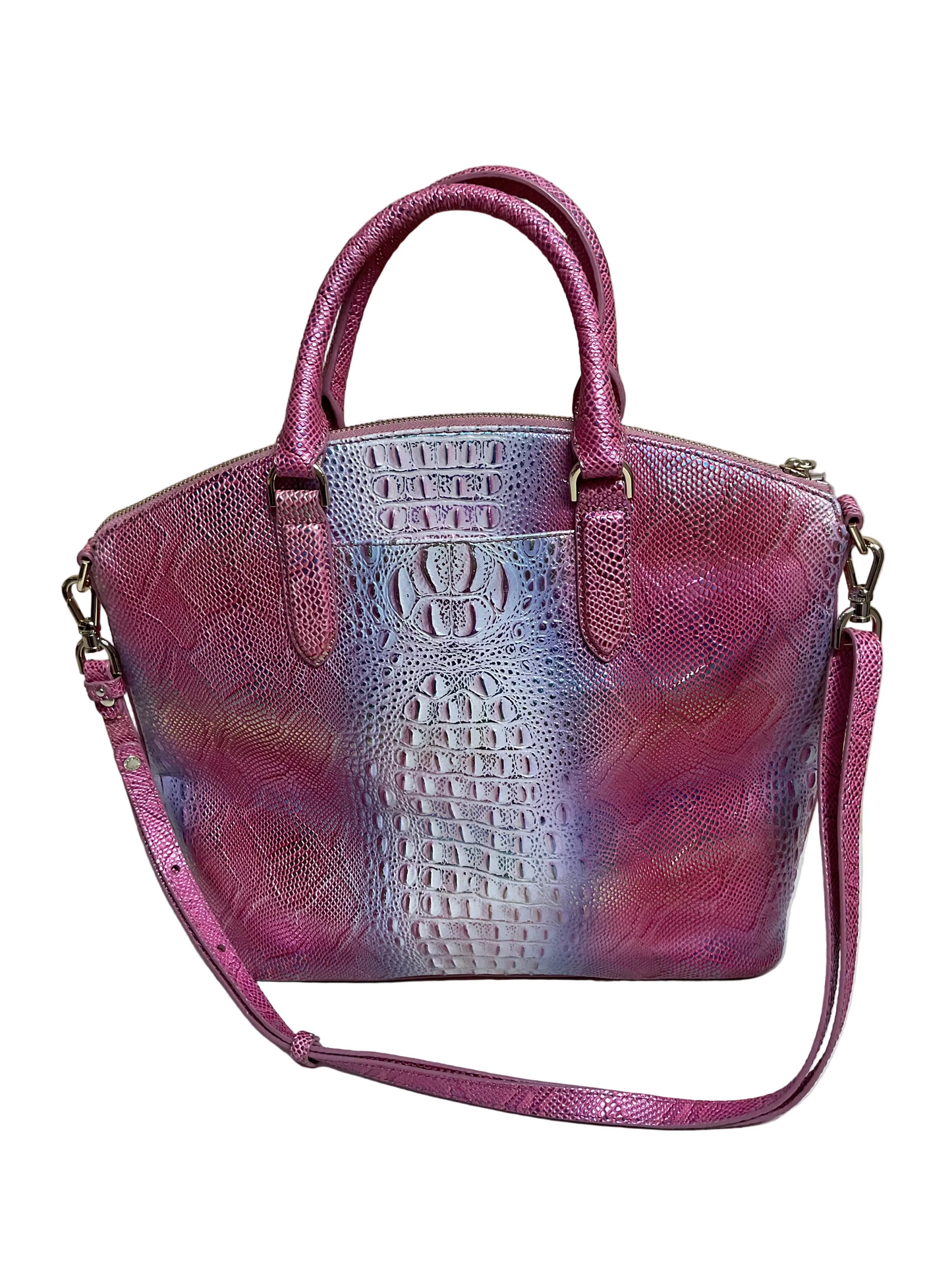 Handbag Designer By Brahmin In Pink & Purple, Size:Large