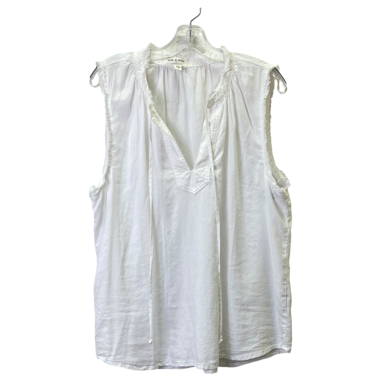 Top Sleeveless By Cloth & Stone In White, Size:L
