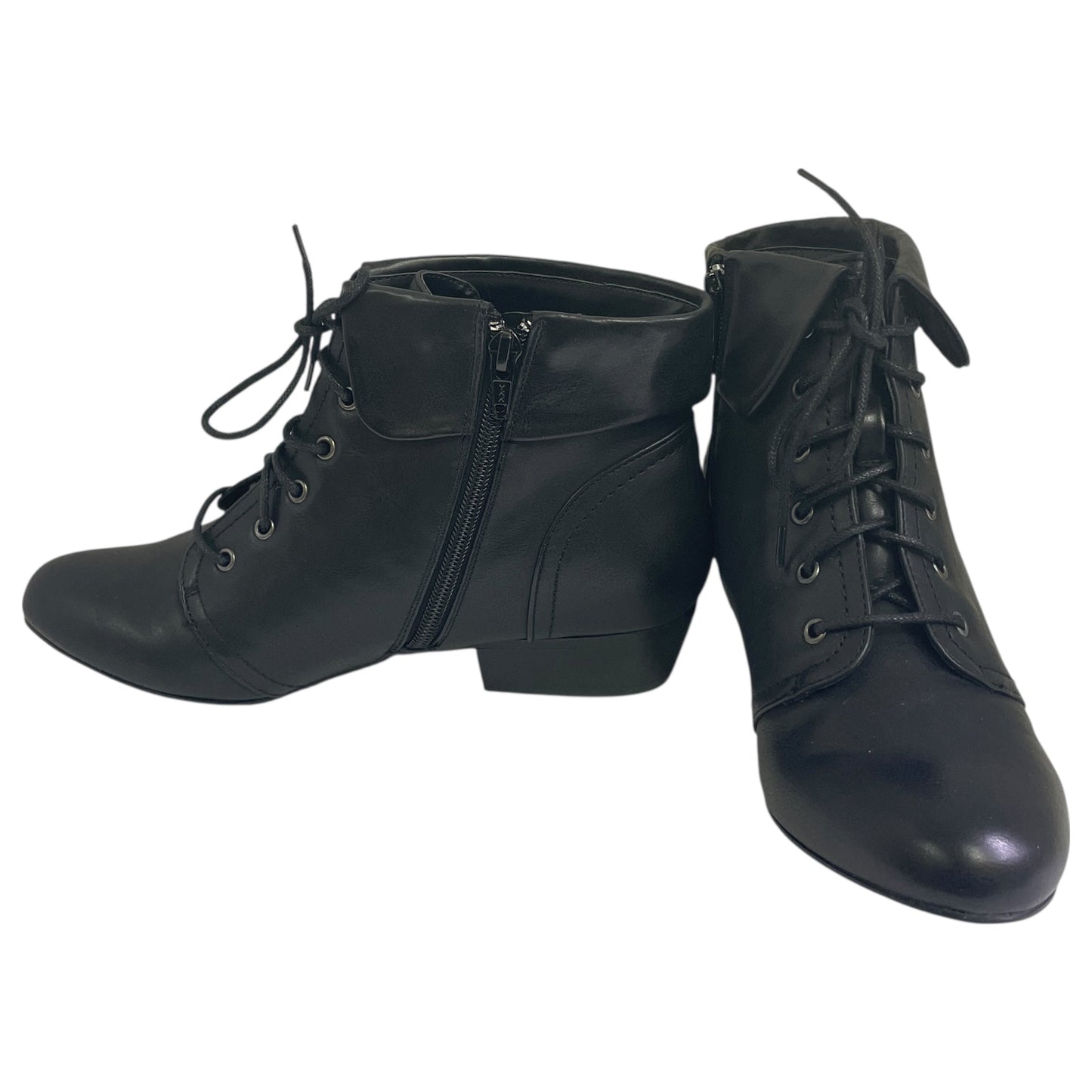 Boots Ankle Flats By Yuu Collection In Black, Size:7.5