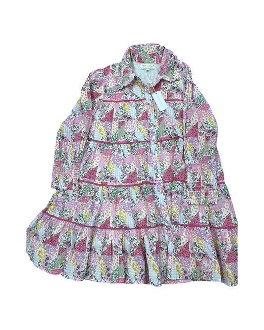 Dress Casual Short By Simply Southern In Pink & Yellow, Size:M