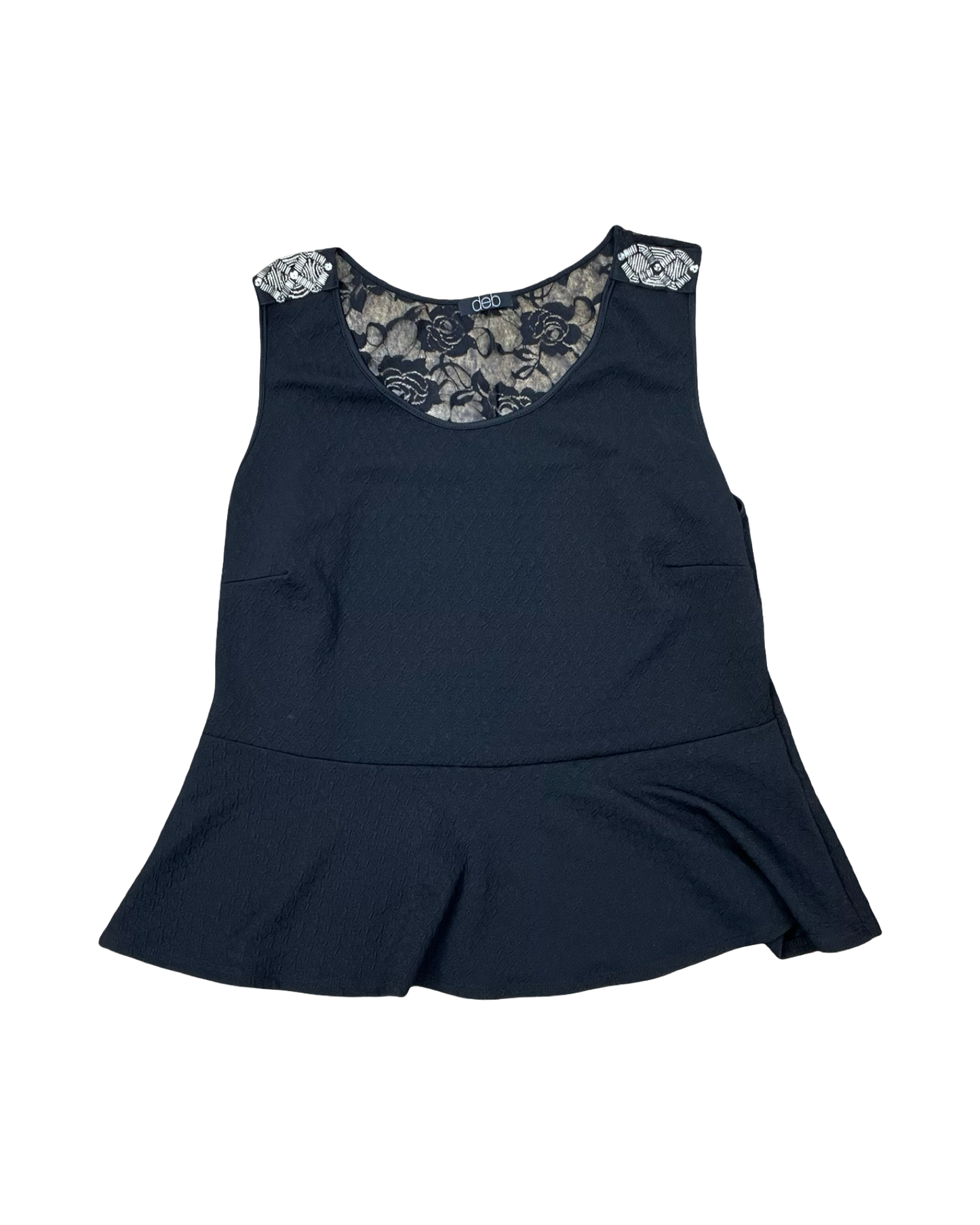 Top Sleeveless By Deb In Black, Size:3X