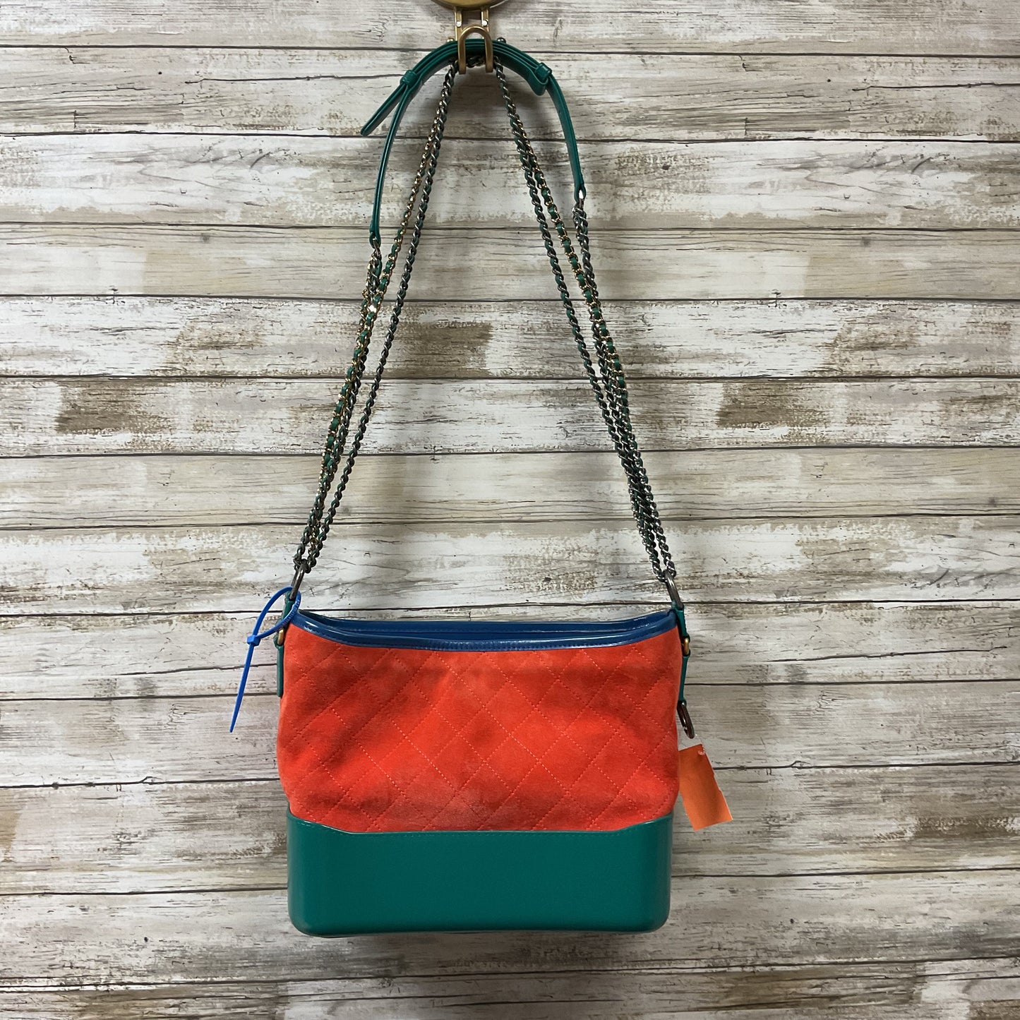 Handbag Luxury Designer By Chanel In Blue & Orange, Size:Medium