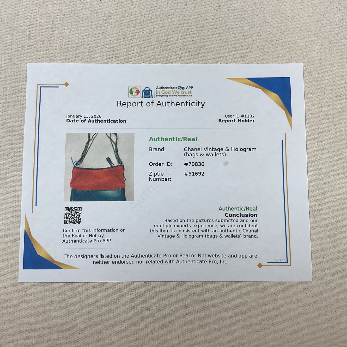 Handbag Luxury Designer By Chanel In Blue & Orange, Size:Medium