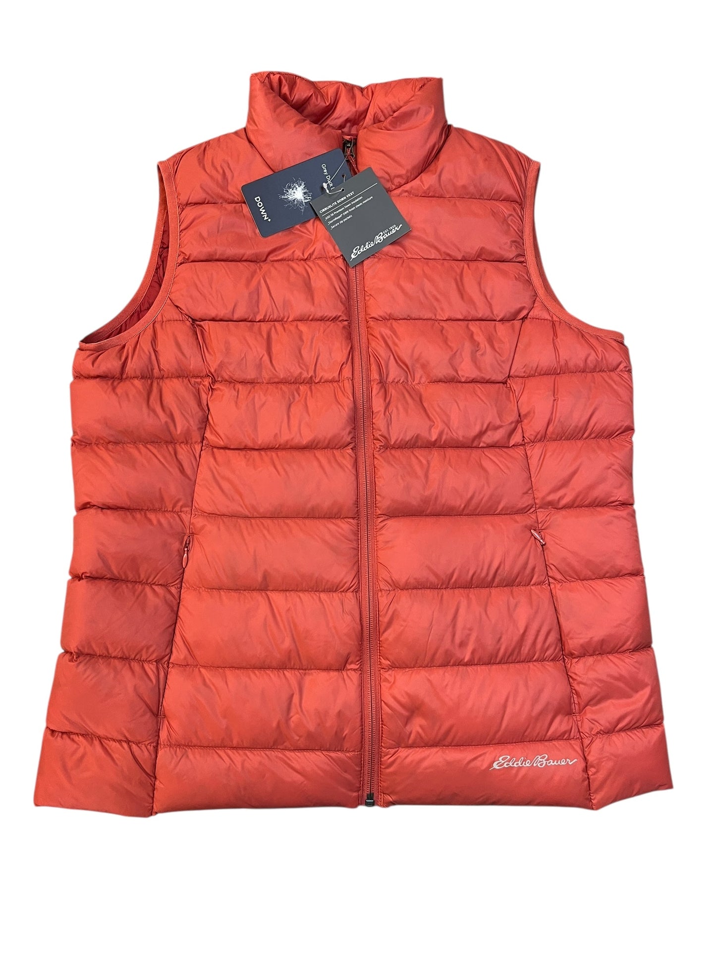 Vest Puffer & Quilted By Eddie Bauer In Orange, Size:L