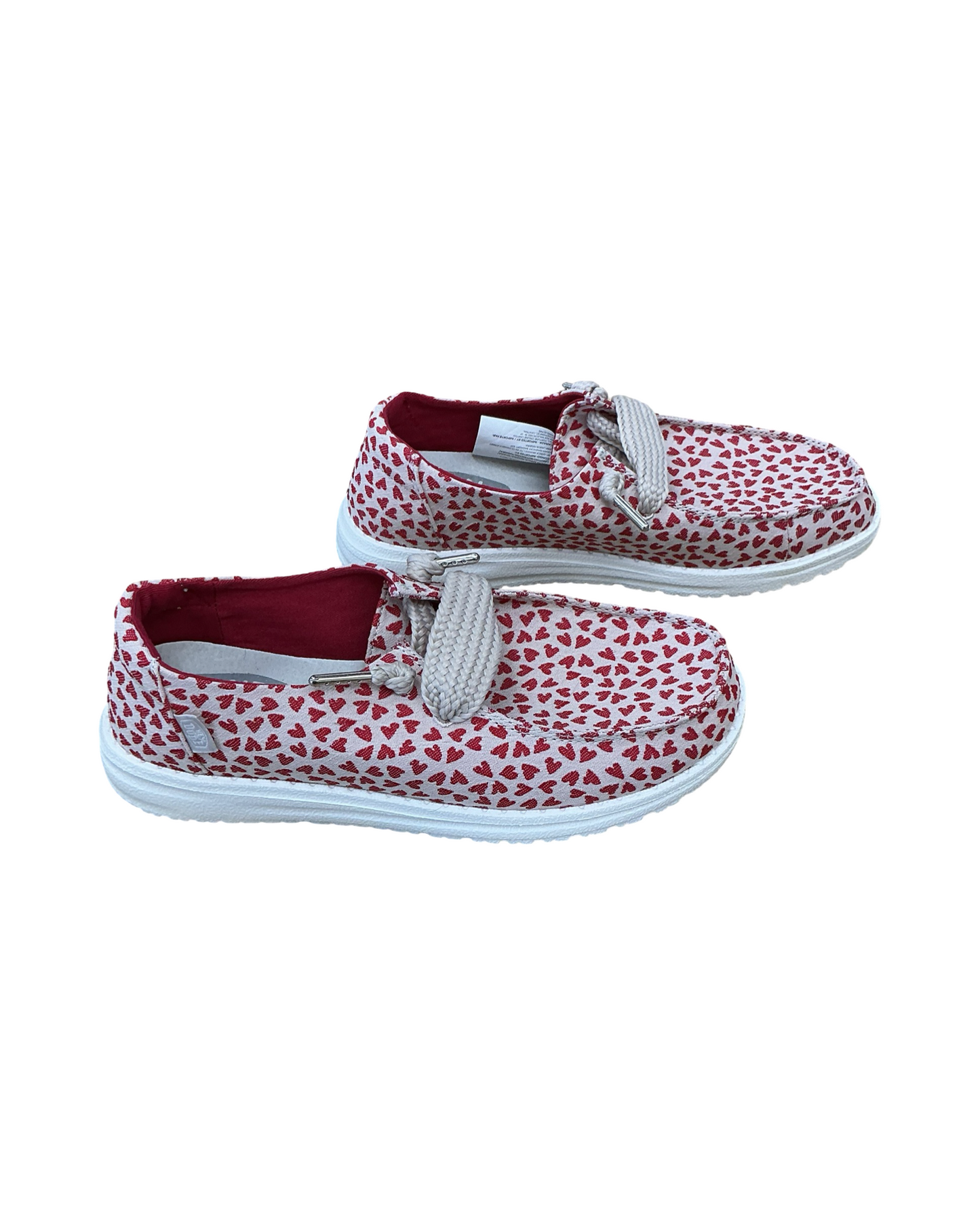 Shoes Sneakers By Hey Dude In Red & Tan, Size:7