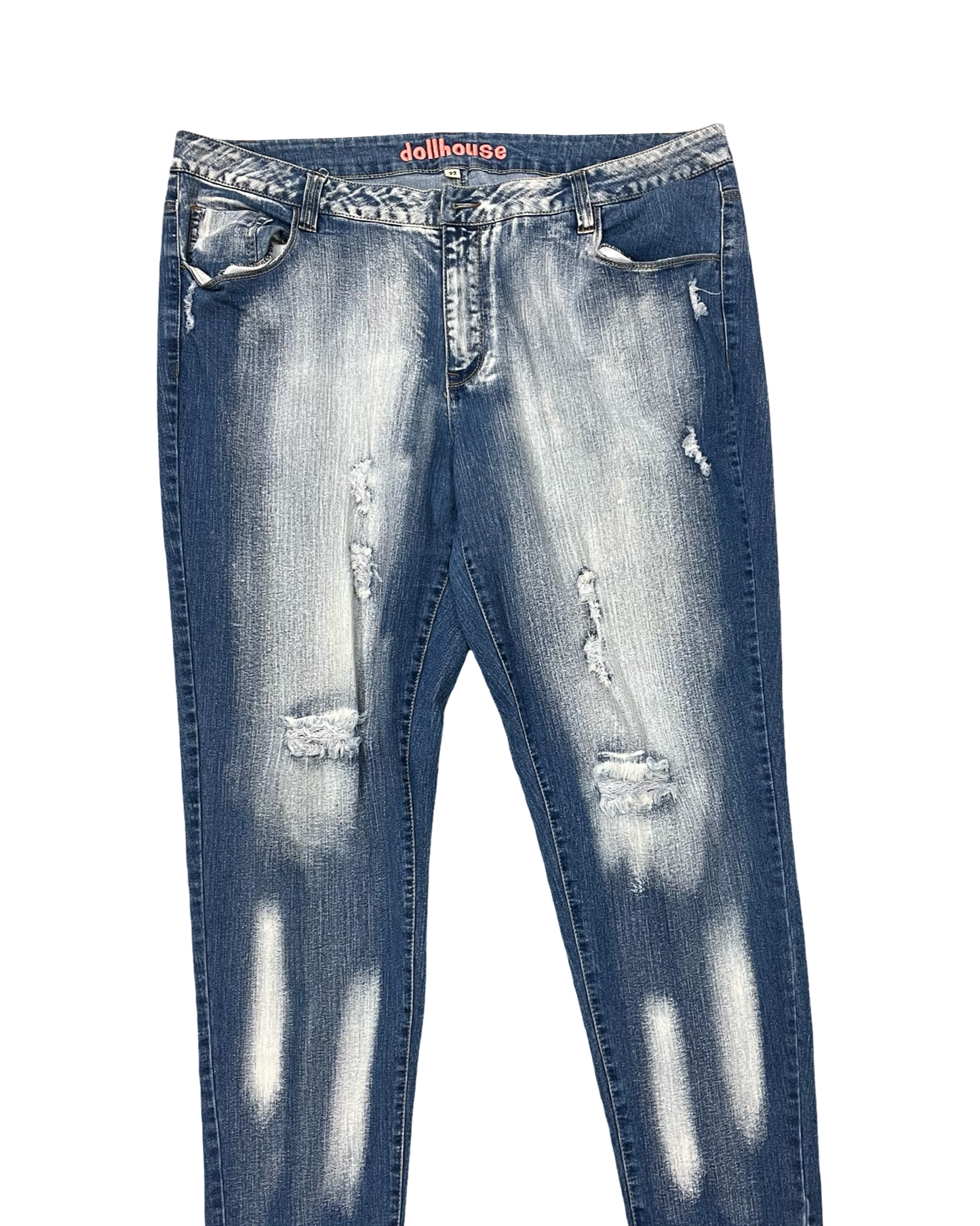 Jeans Straight By Dollhouse In Blue Denim, Size:22