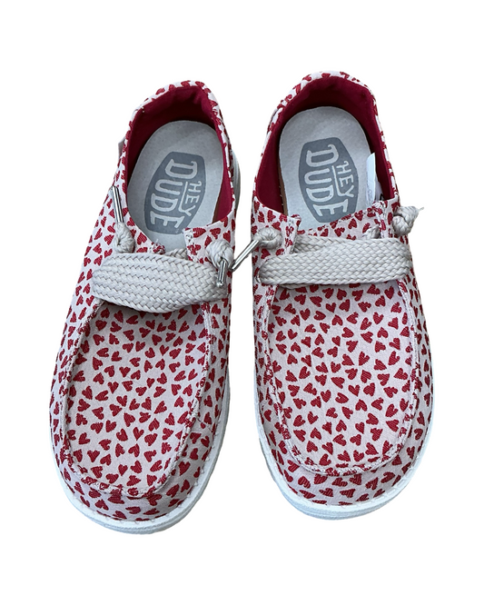 Shoes Sneakers By Hey Dude In Red & Tan, Size:7