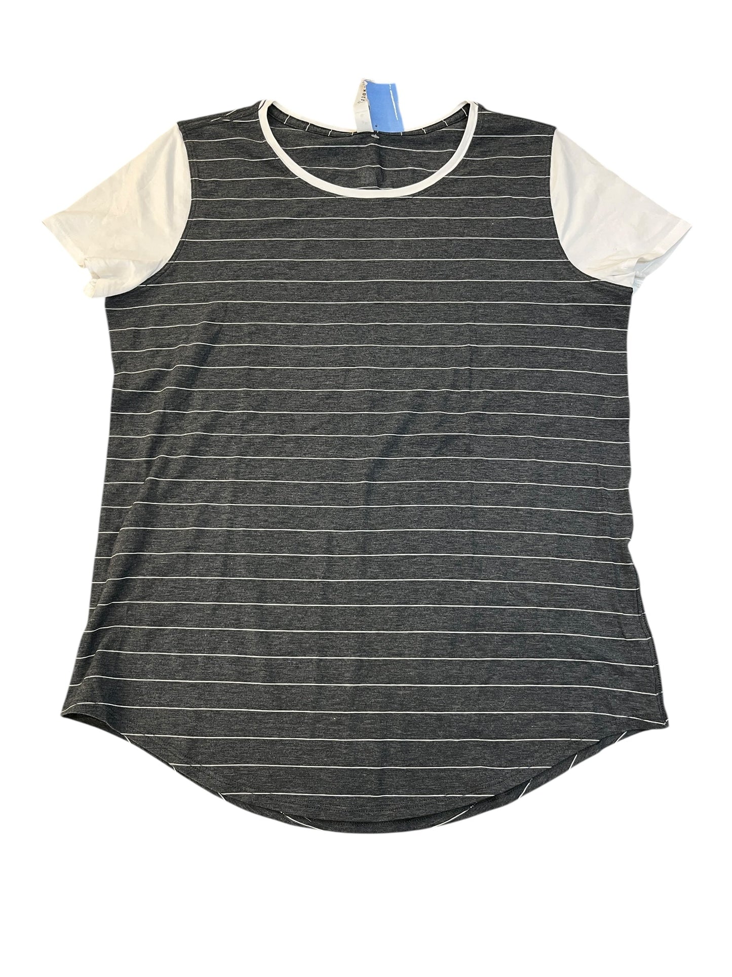 Athletic Top Ss By Lululemon In Grey, Size:M