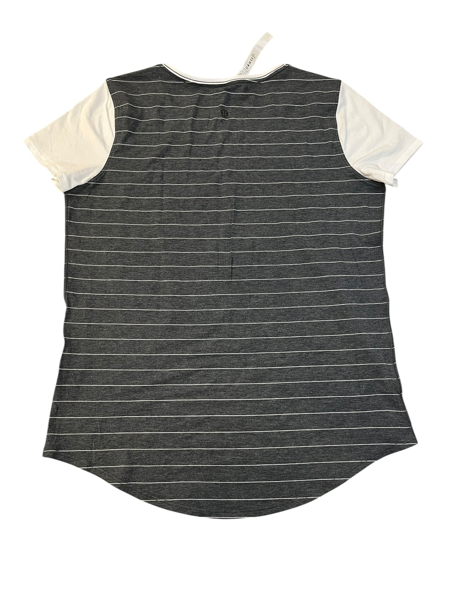 Athletic Top Ss By Lululemon In Grey, Size:M