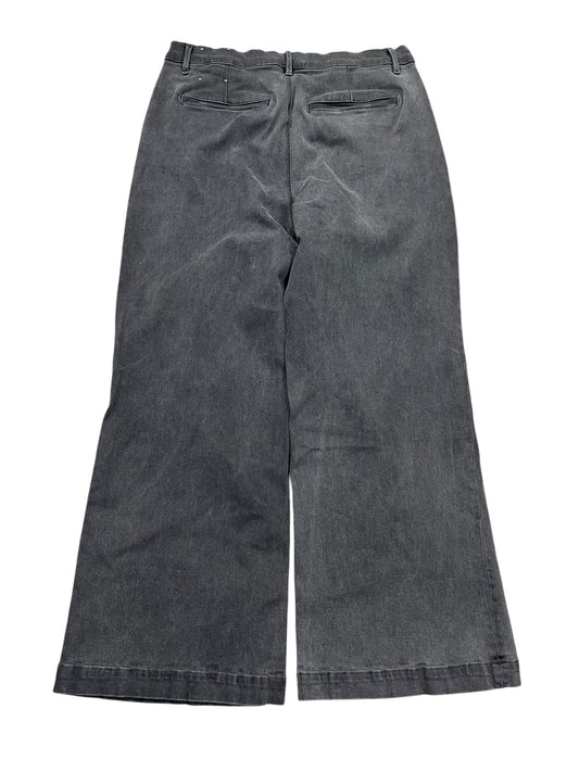 Jeans Wide Leg By Ann Taylor In Black Denim, Size:16