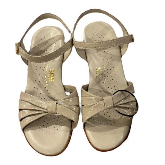 Sandals Heels Wedge By Sas In Cream, Size:7