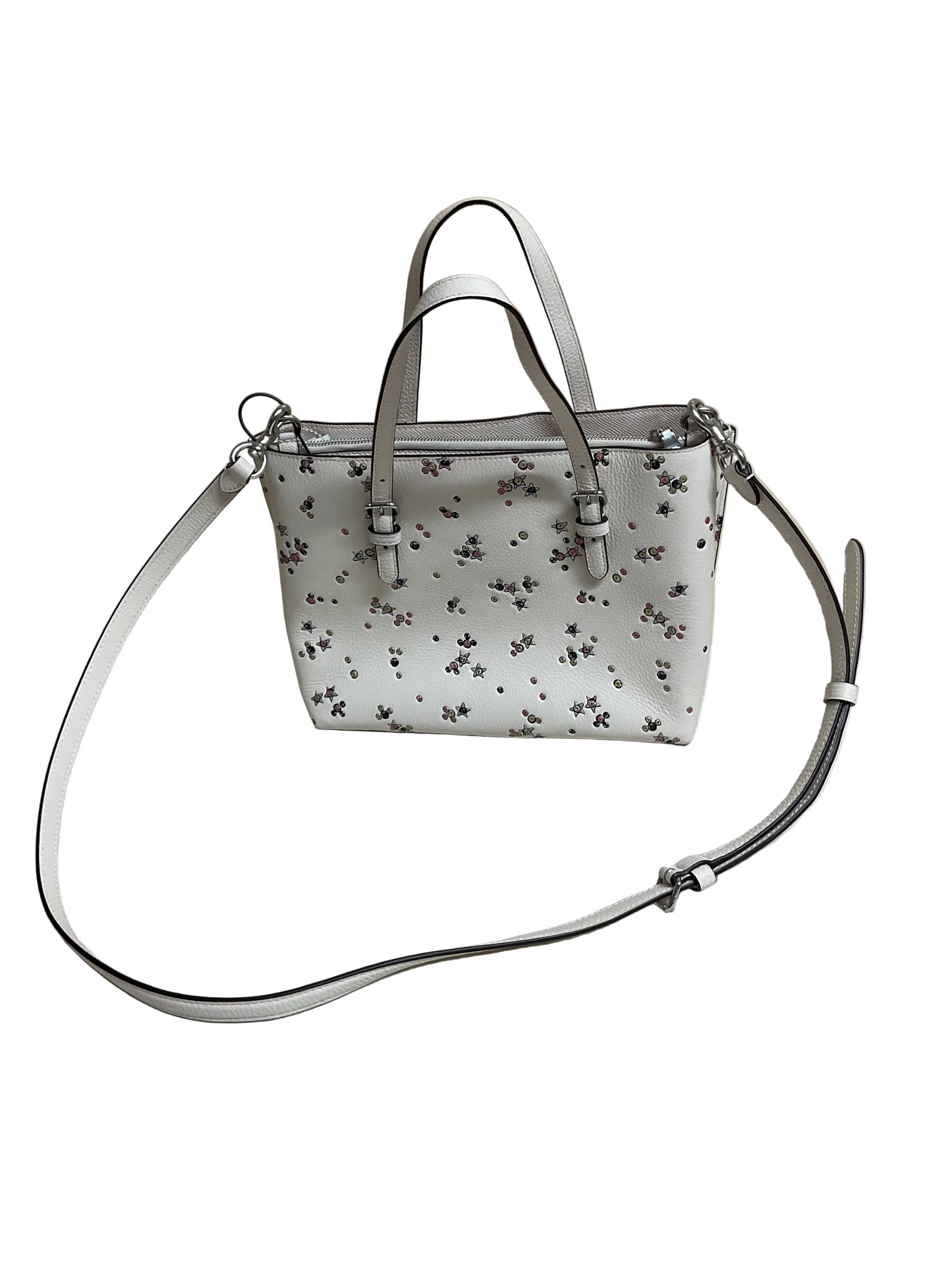 Handbag Designer By Coach In White, Size:Small