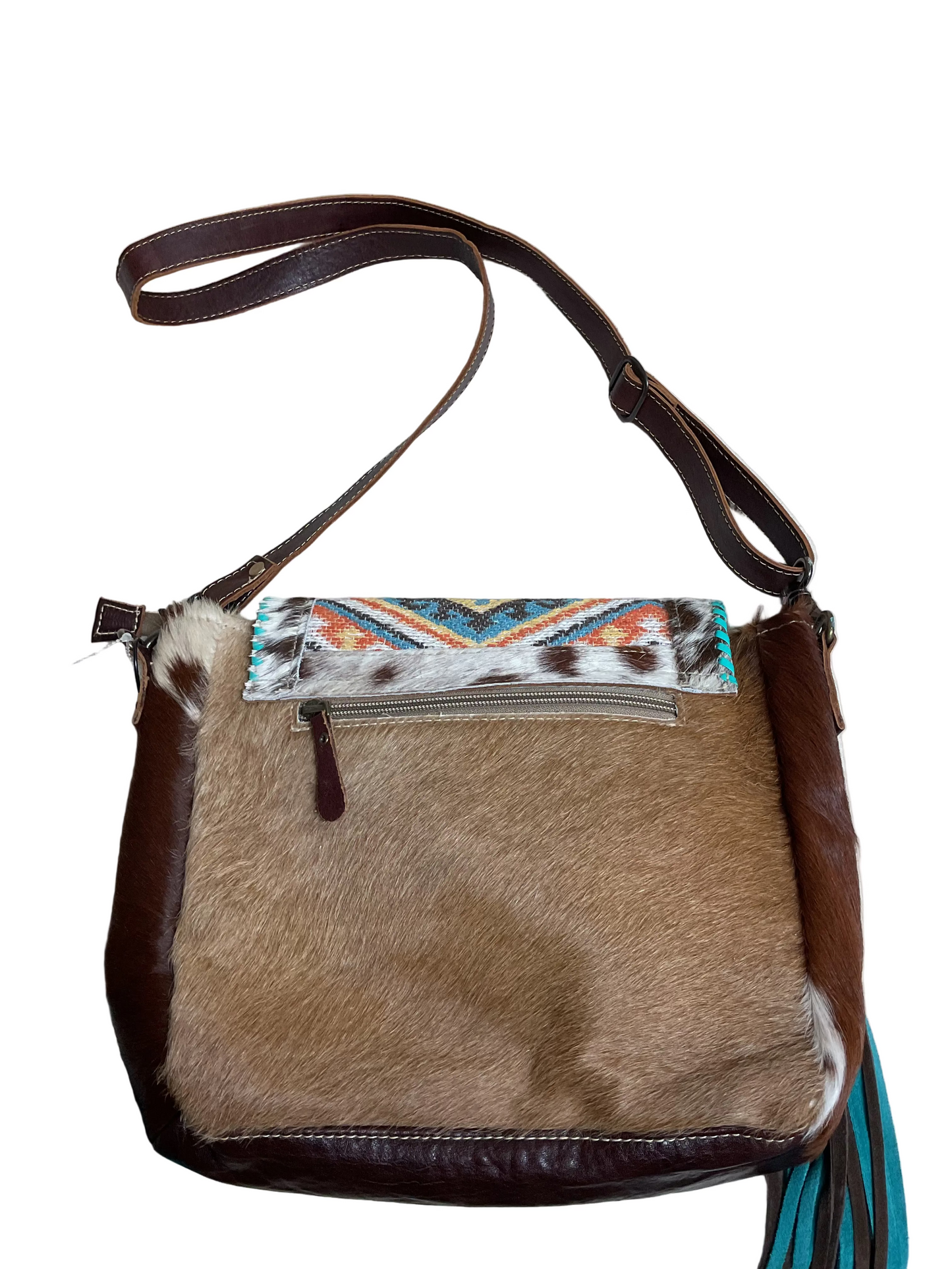 Crossbody Leather By Myra In Animal Print, Size:Medium