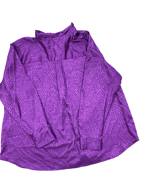 Blouse Ls By Worthington In Purple, Size:2X