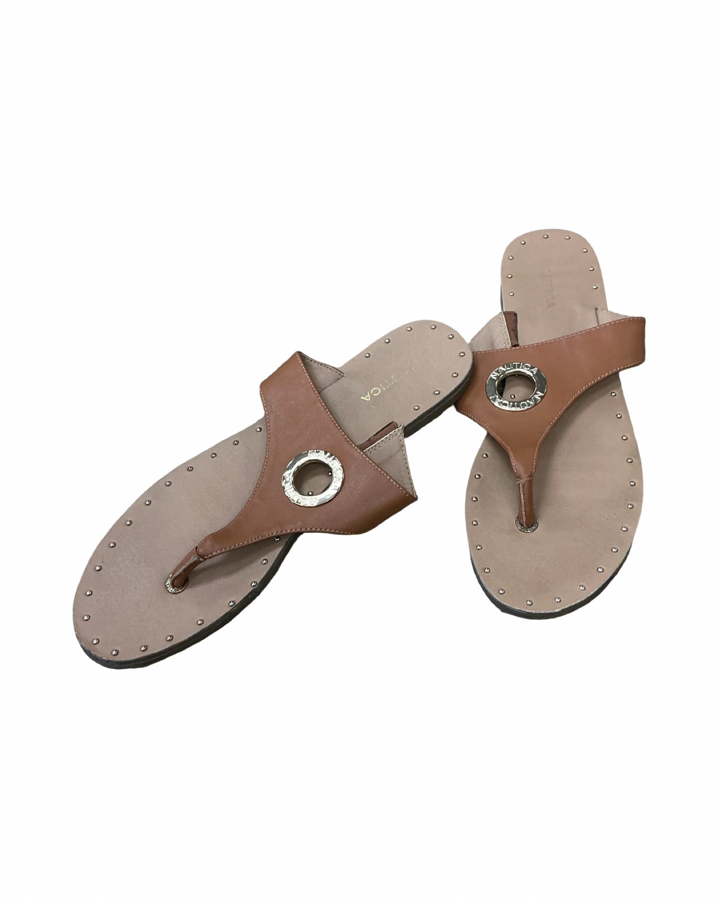 Sandals Flats By Nautica In Brown, Size:9.5